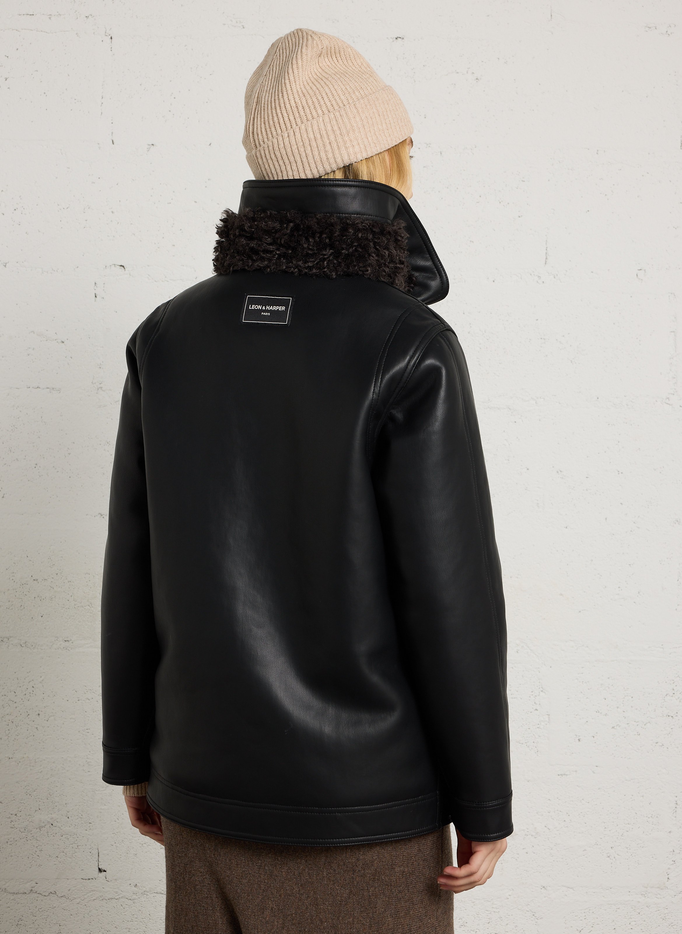 Veste droite col montant LEON & HARPER Noir
