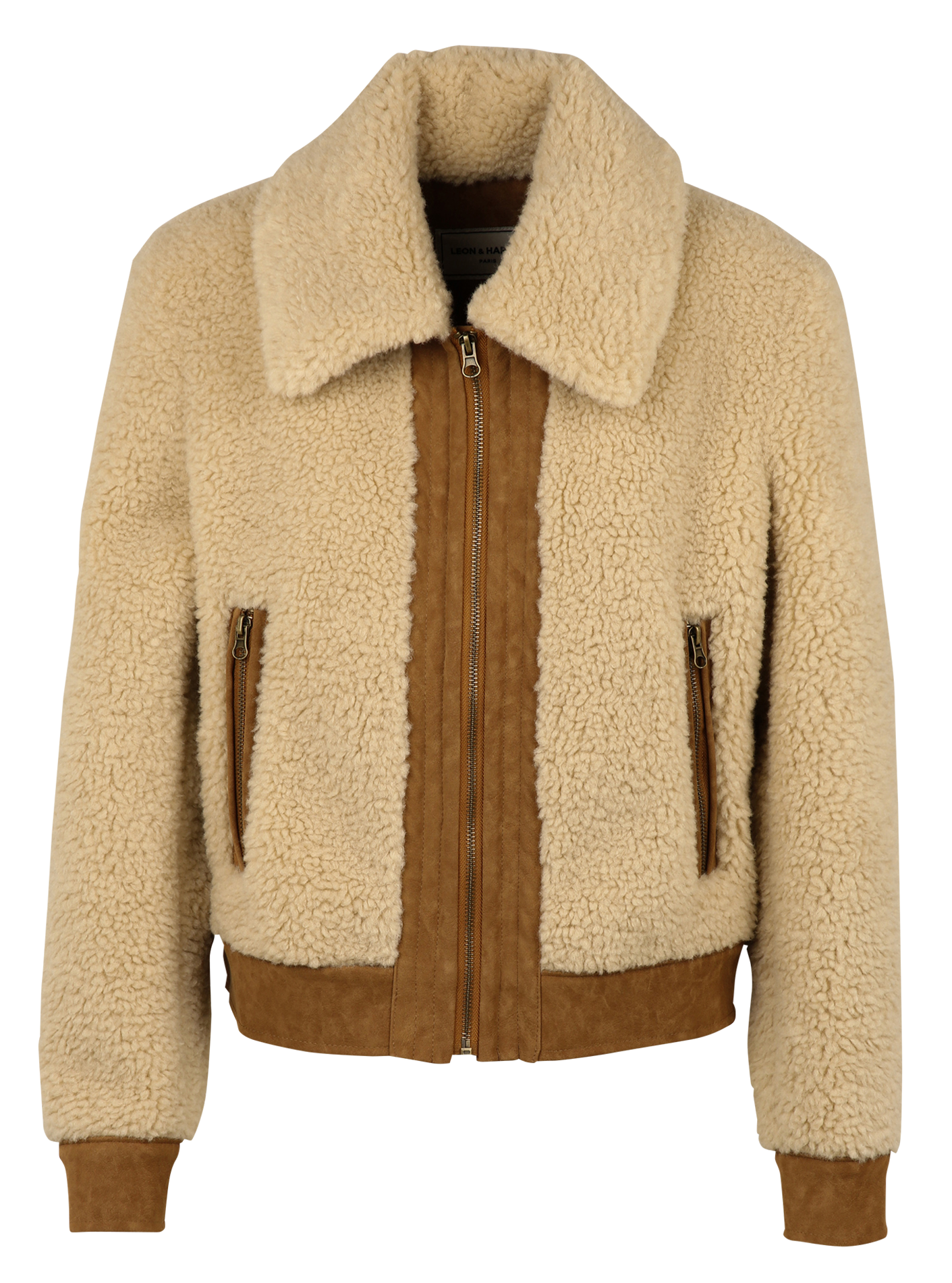 Kurze gerade geschnittene Jacke in Felloptik LEON & HARPER