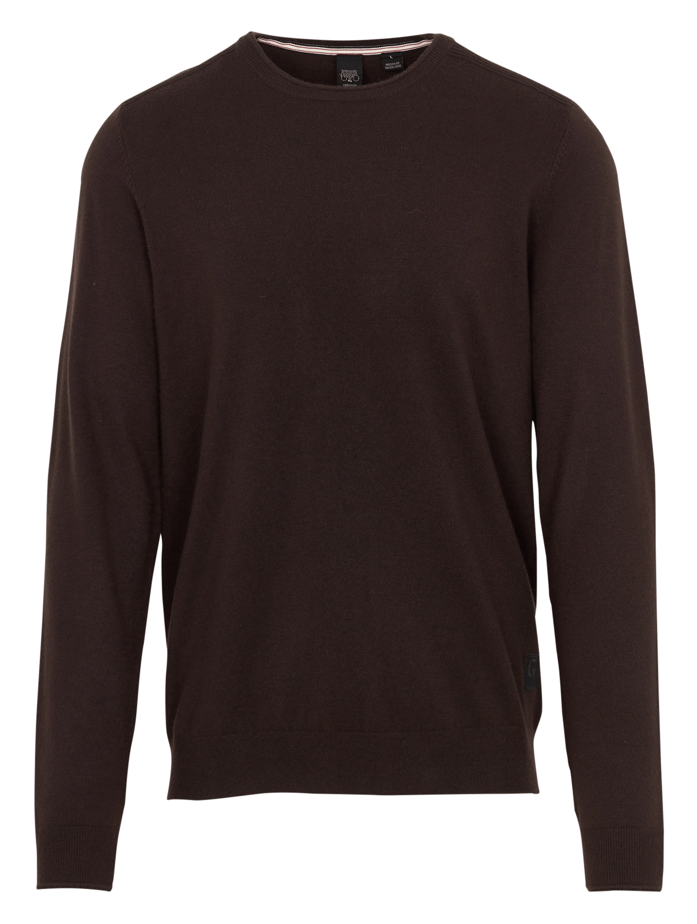 Gerader Rundhalsausschnitt-Pullover aus einfarbigem Strick LE TEMPS DES CERISES Braun