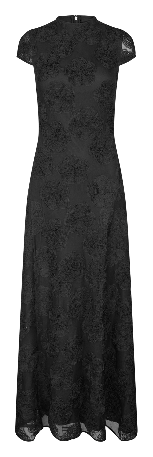 Long fitted floral dress ROTATE Black