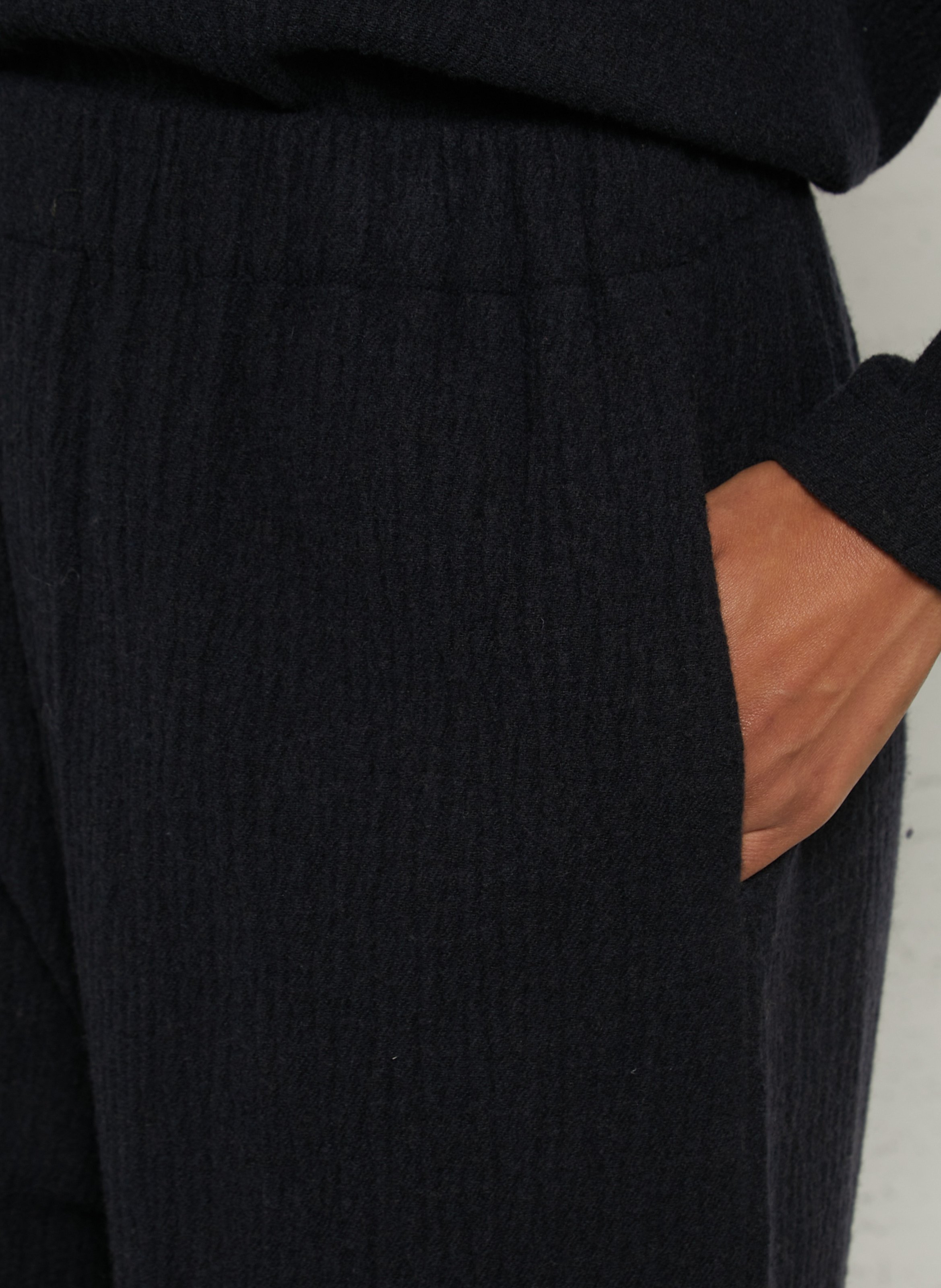 Plain wide-leg trousers in a cotton blend MASSCOB Blue