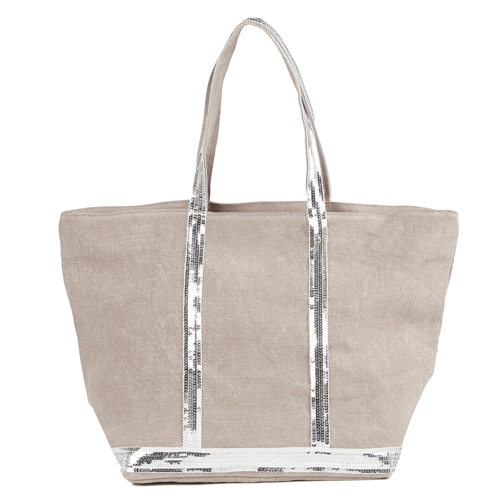 Linnen shopper met borduursel en lovertjes VANESSA BRUNO