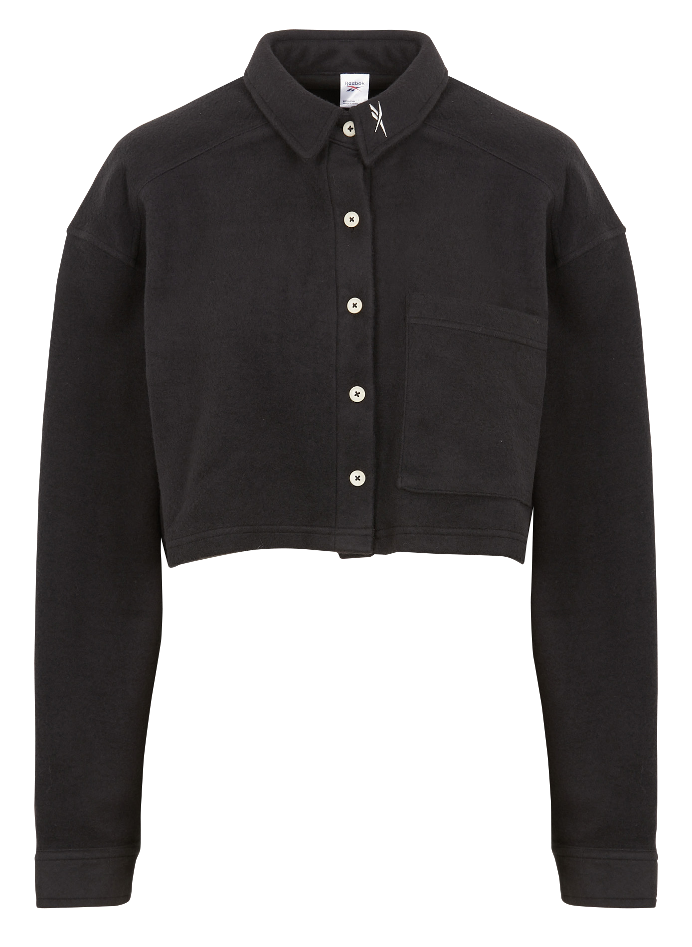 Cropped cotton-blend jacket with classic collar REEBOK Black