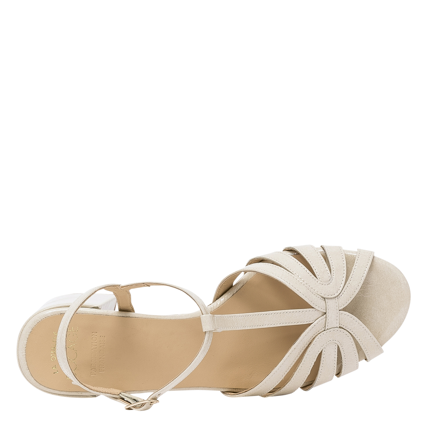 Ledersandalen mit mittelhohem Absatz BOCAGE Weiss