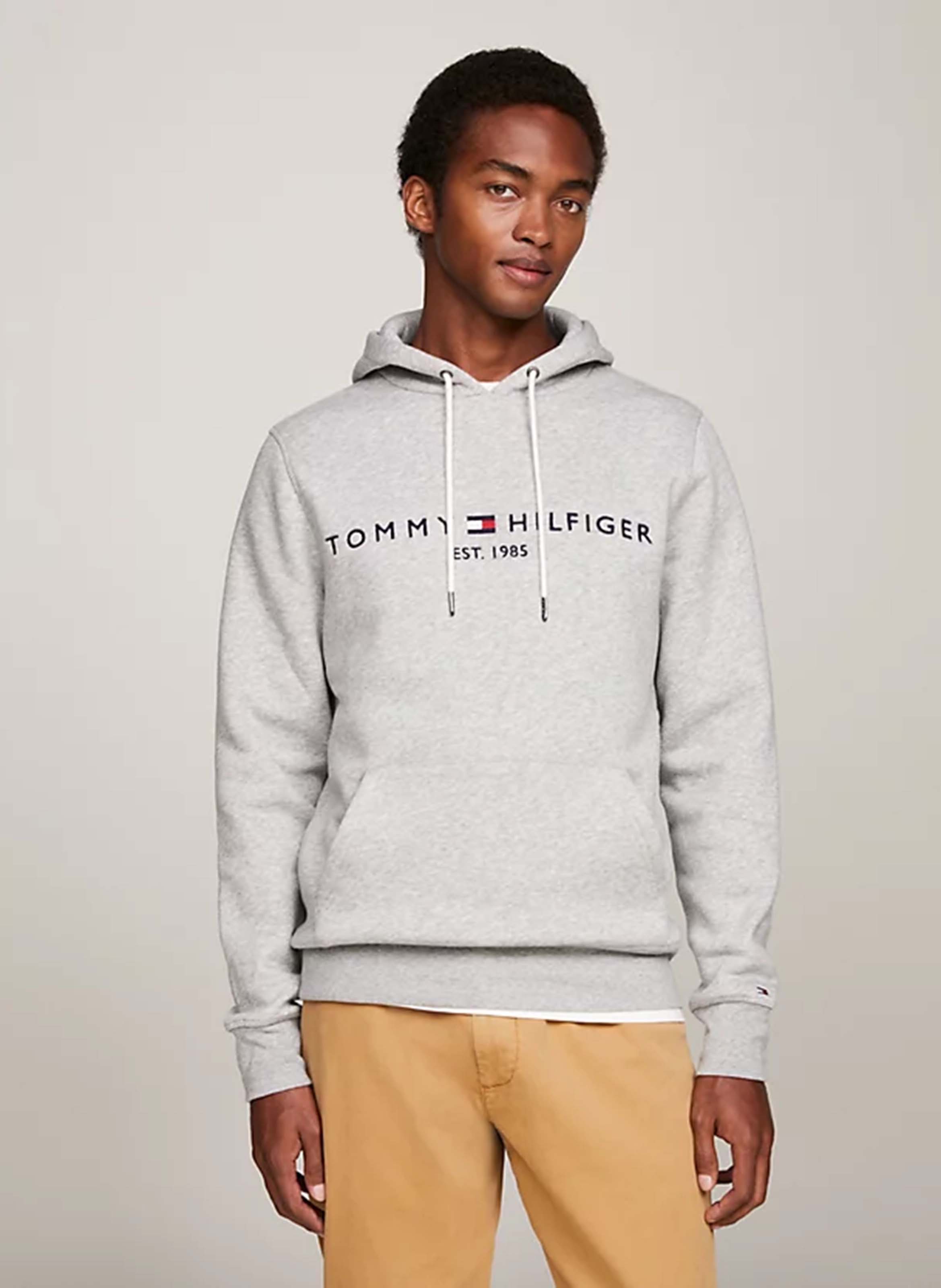 Regular fit Embroidered Sweatshirt Fabric Hoodie Grey Tommy Hilfiger Men MW0MW10752 GREY GREY Place des Tendances Europe