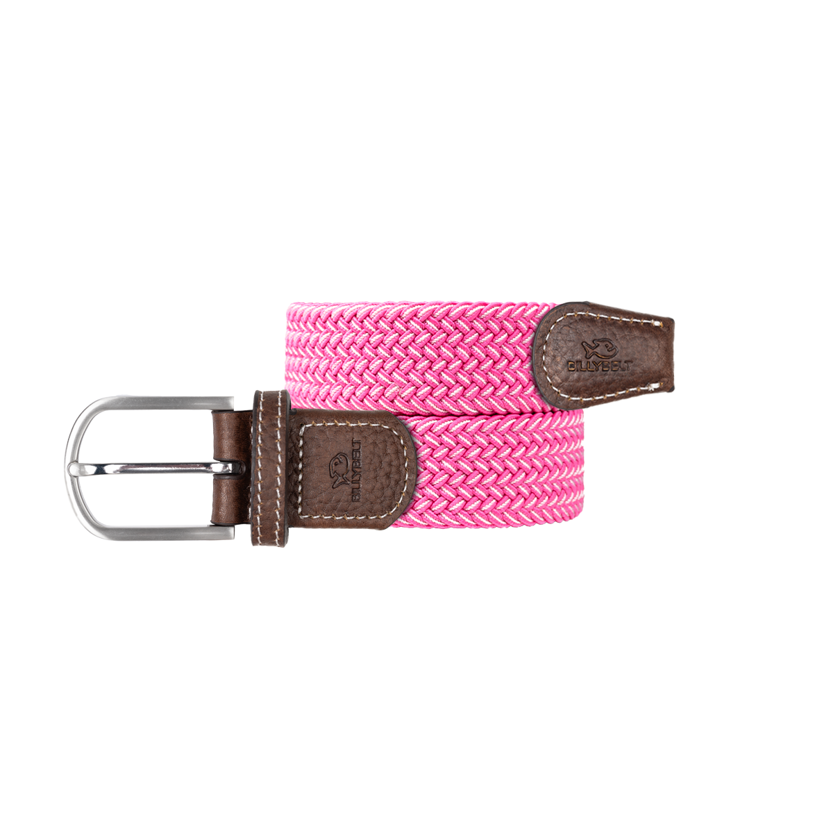 Multicolored braided elastic belt BILLYBELT Pink