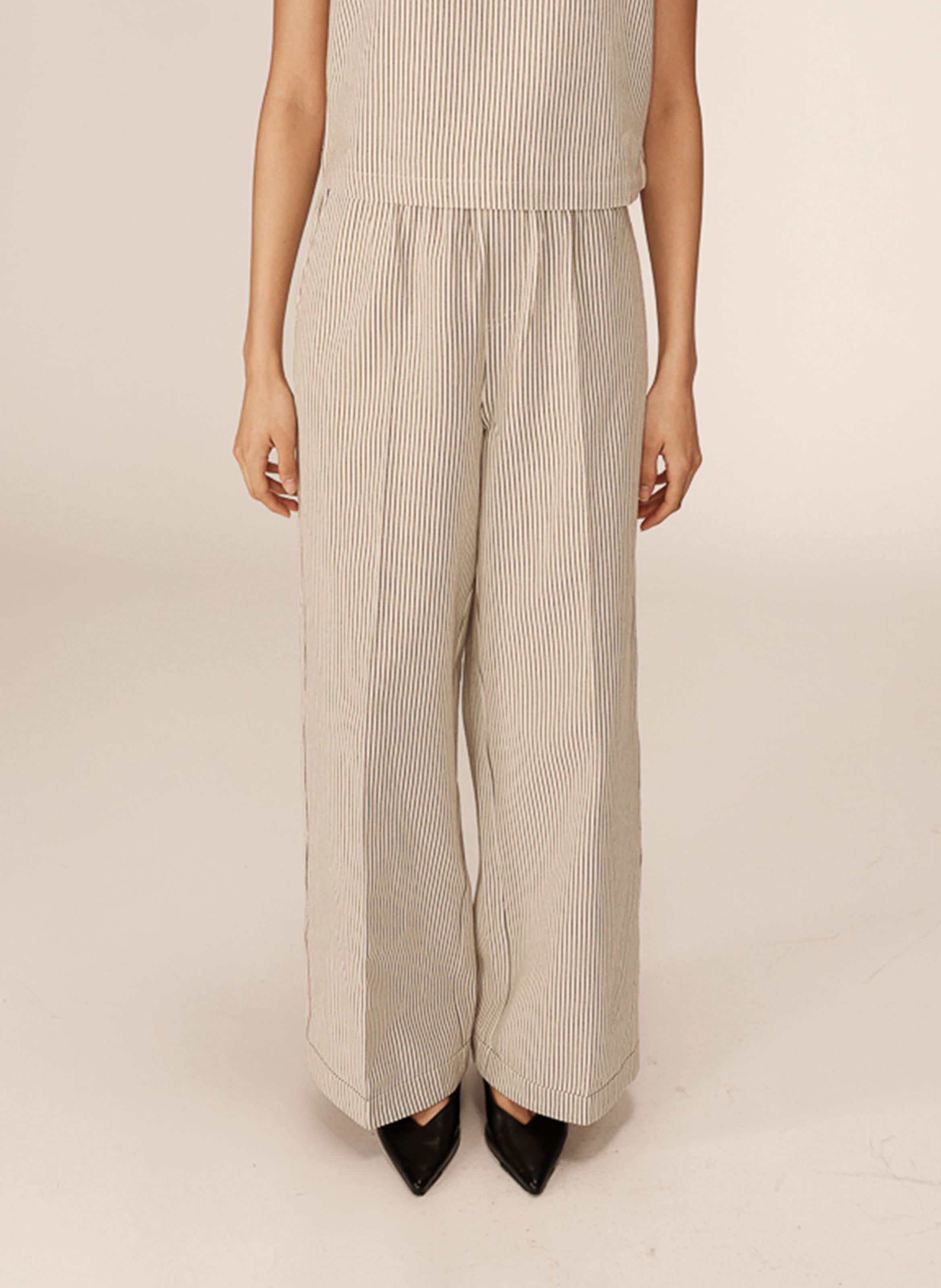 Pantalon droit rayé GRACE ET MILA