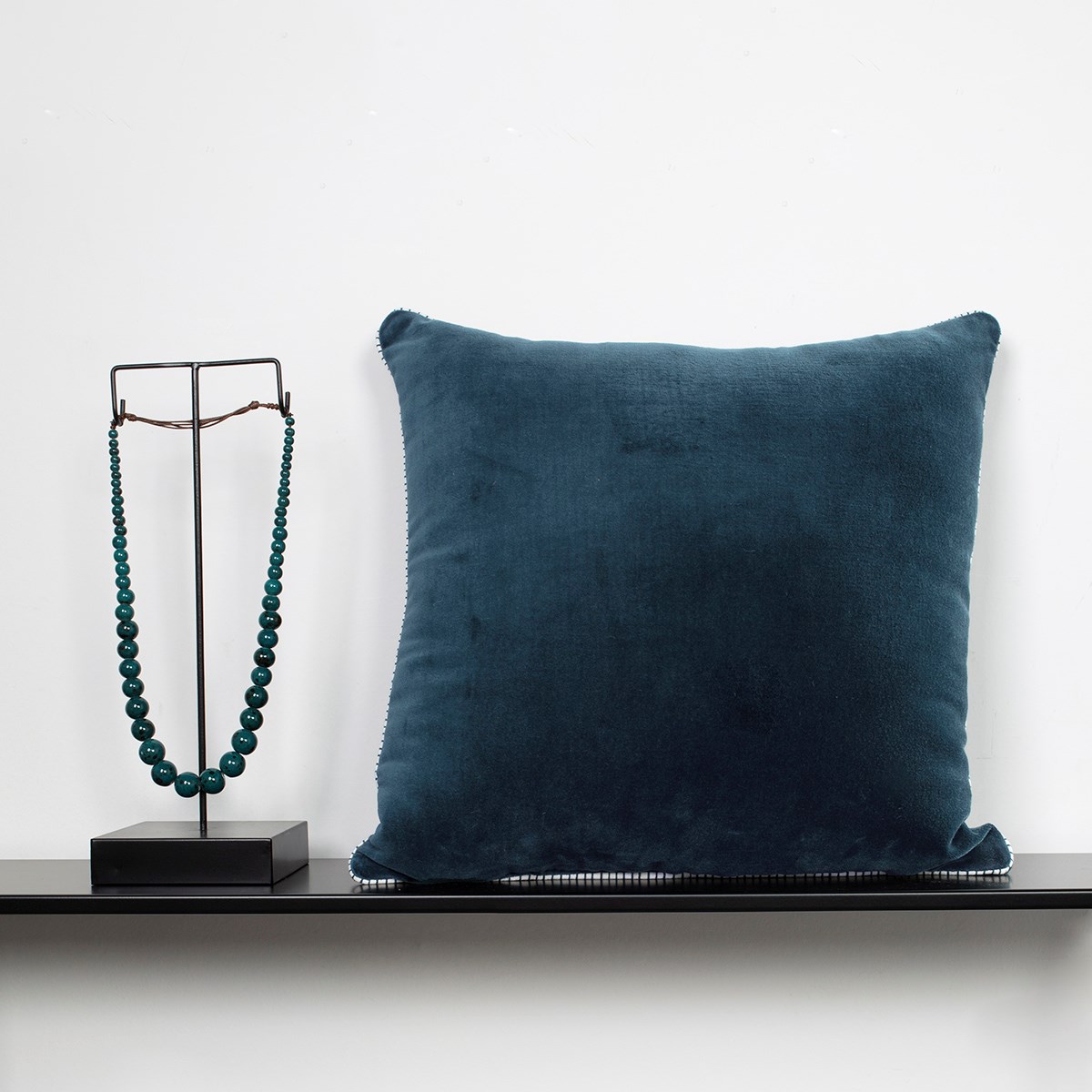 Solid color cotton decorative cushion TODAY LINGE DE MAISON Blue