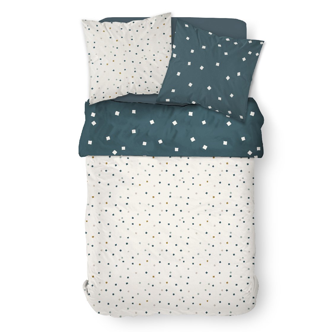 Printed cotton bedding set TODAY LINGE DE MAISON White