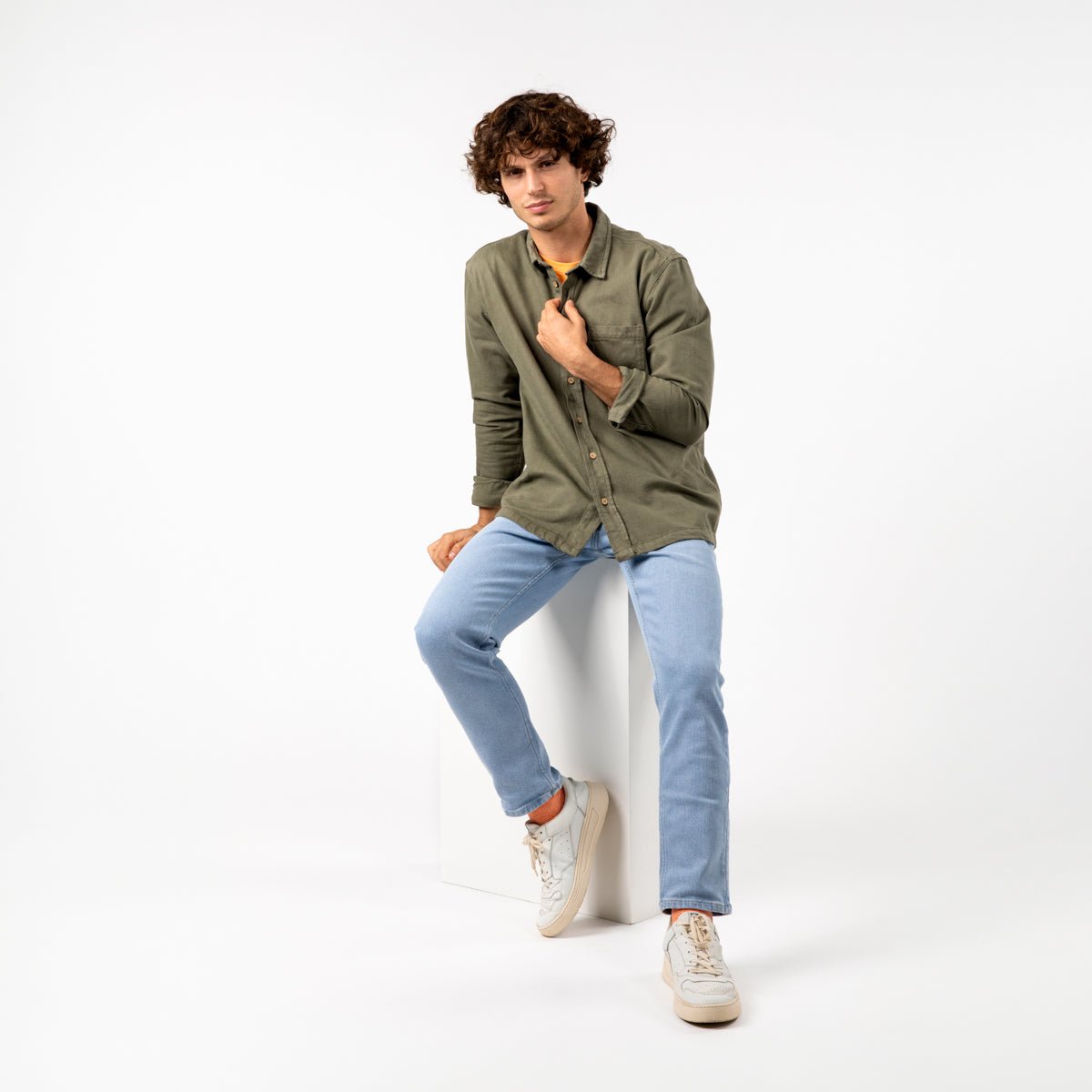 Denim overshirt BILLYBELT Khaki