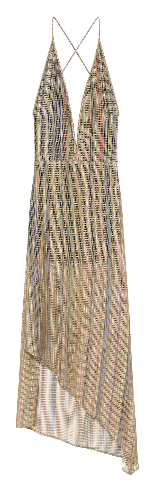 Long metallic V-neck dress IRO Multicolored