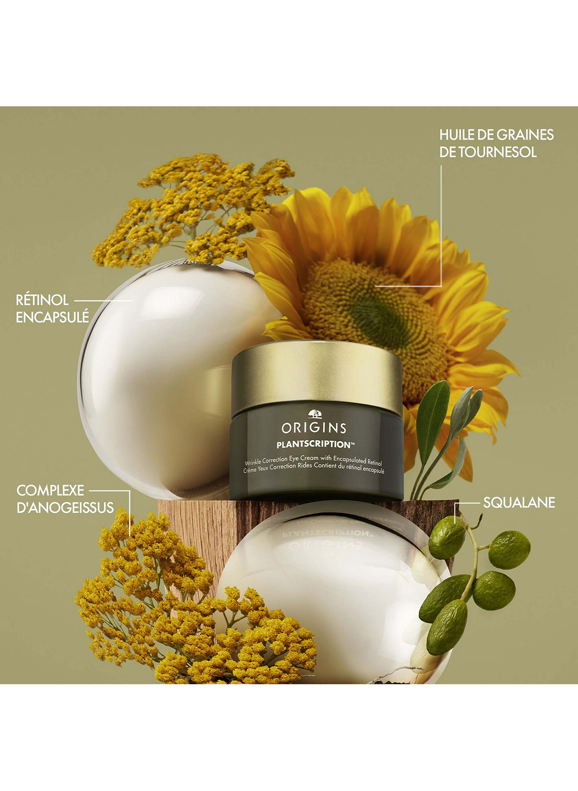 Plantscription™ - Crème Yeux Correction Rides au Rétinol Encapsulé ORIGINS No color