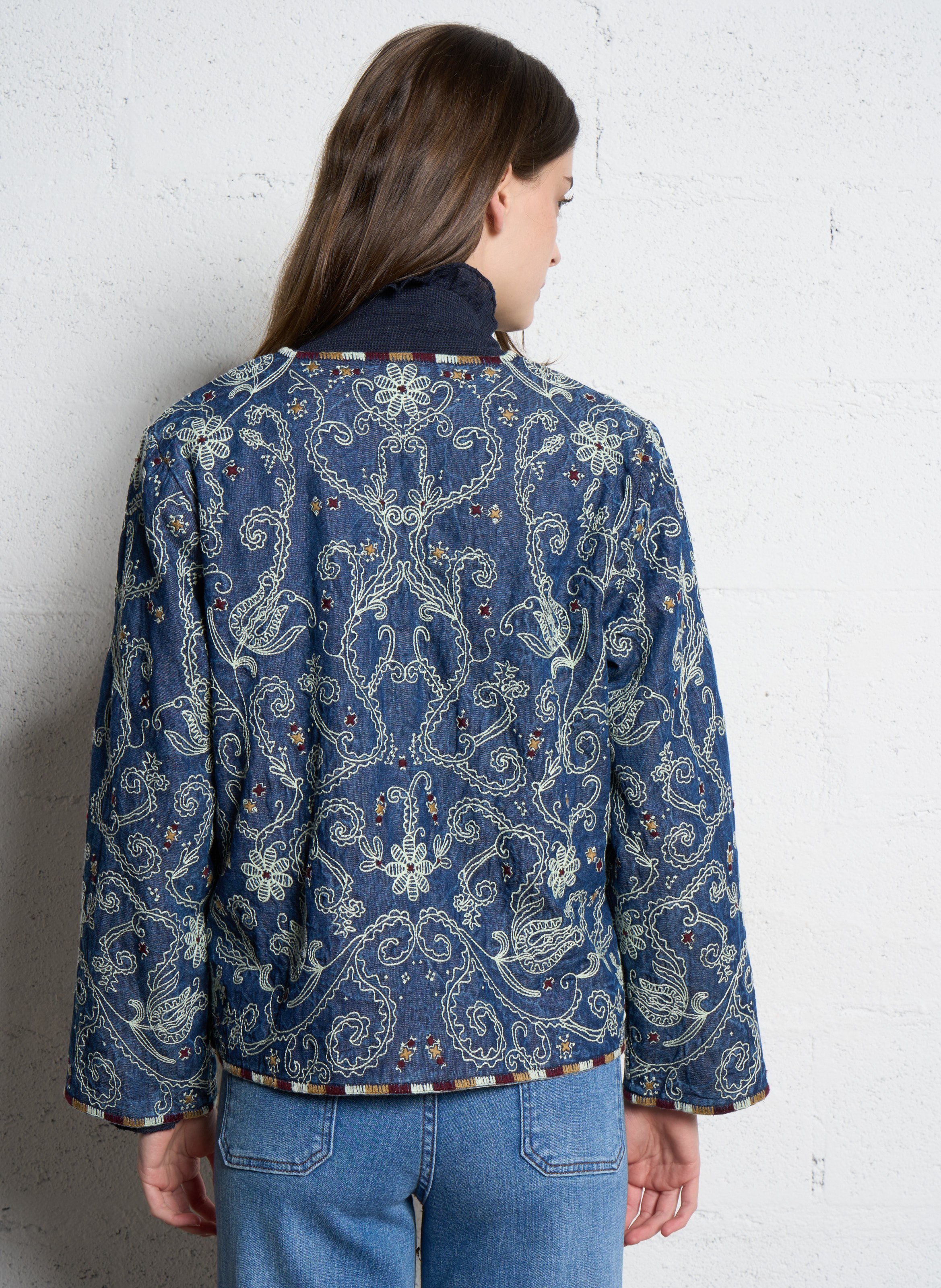 Round-neck cotton jacket MAISON HOTEL Blue