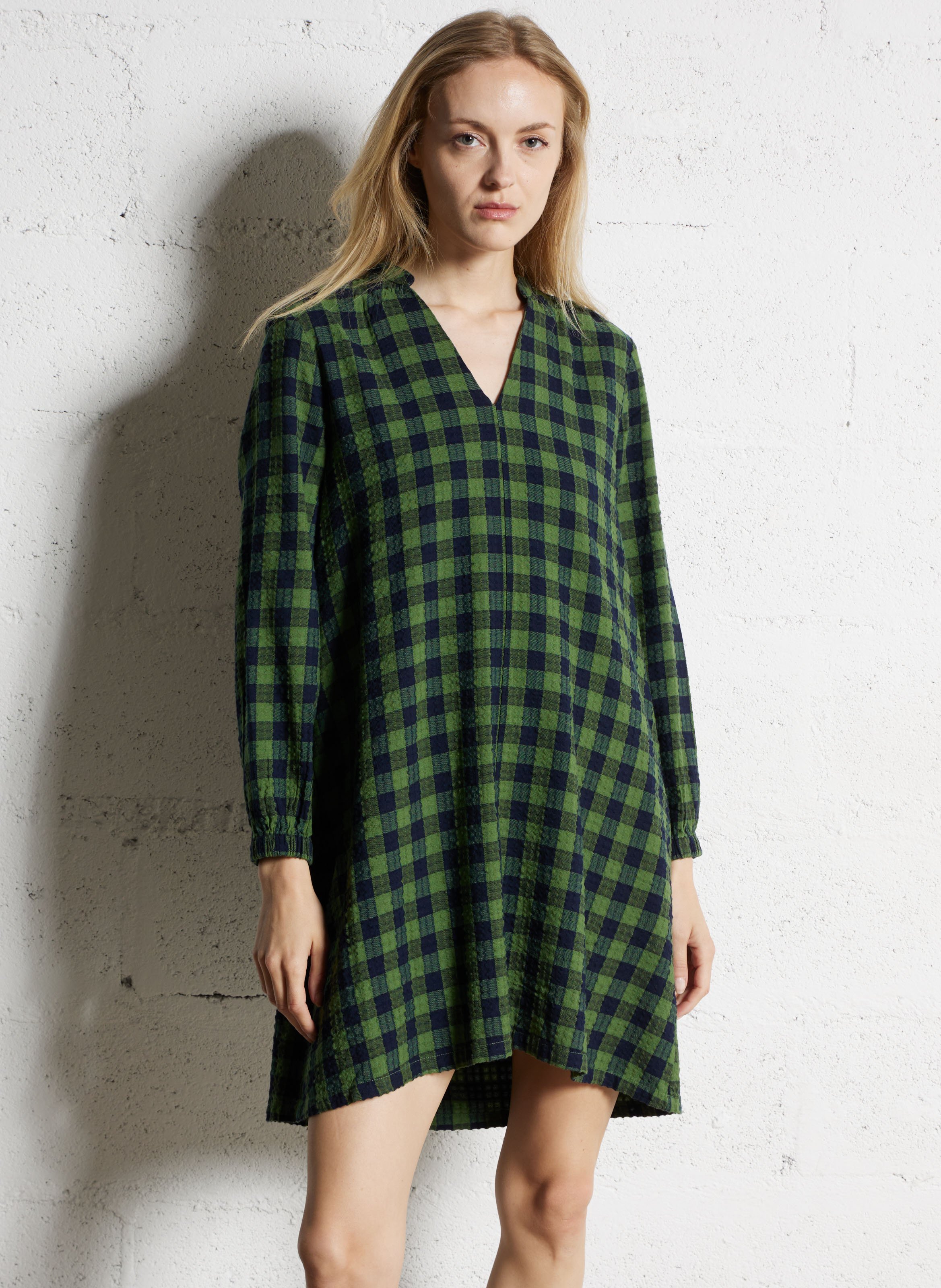 Robe évasée en coton mélangé NICE THINGS Kaki