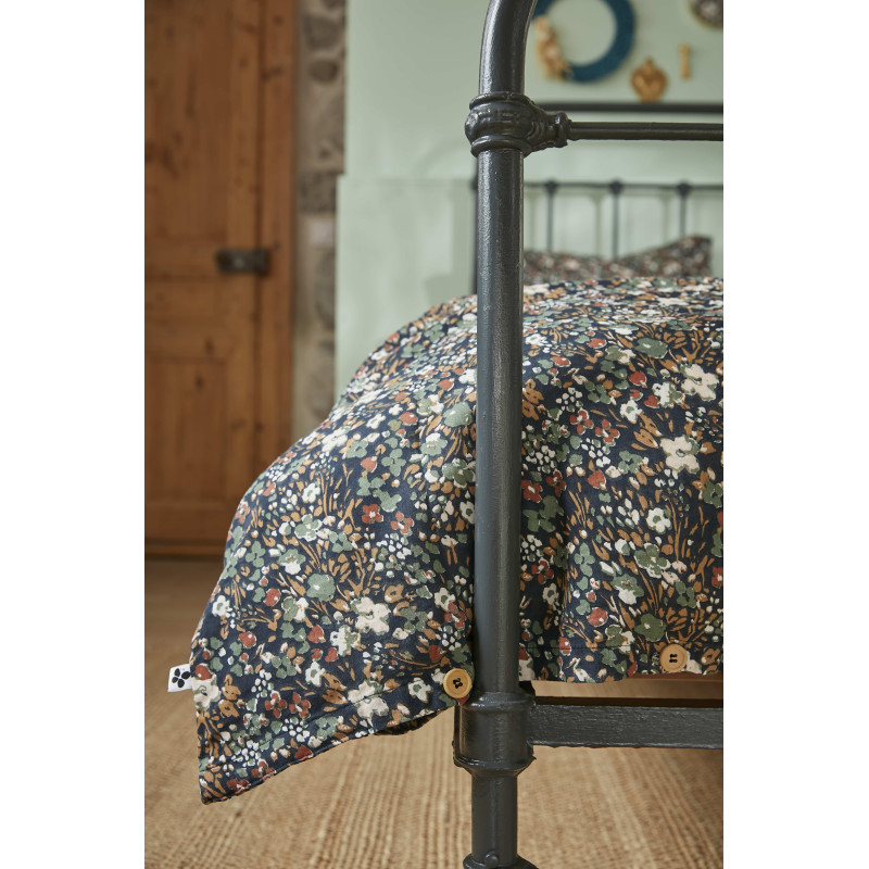 "Capucine" duvet cover all sizes "cotton gauze" L'EFFET PAPILLON Blue