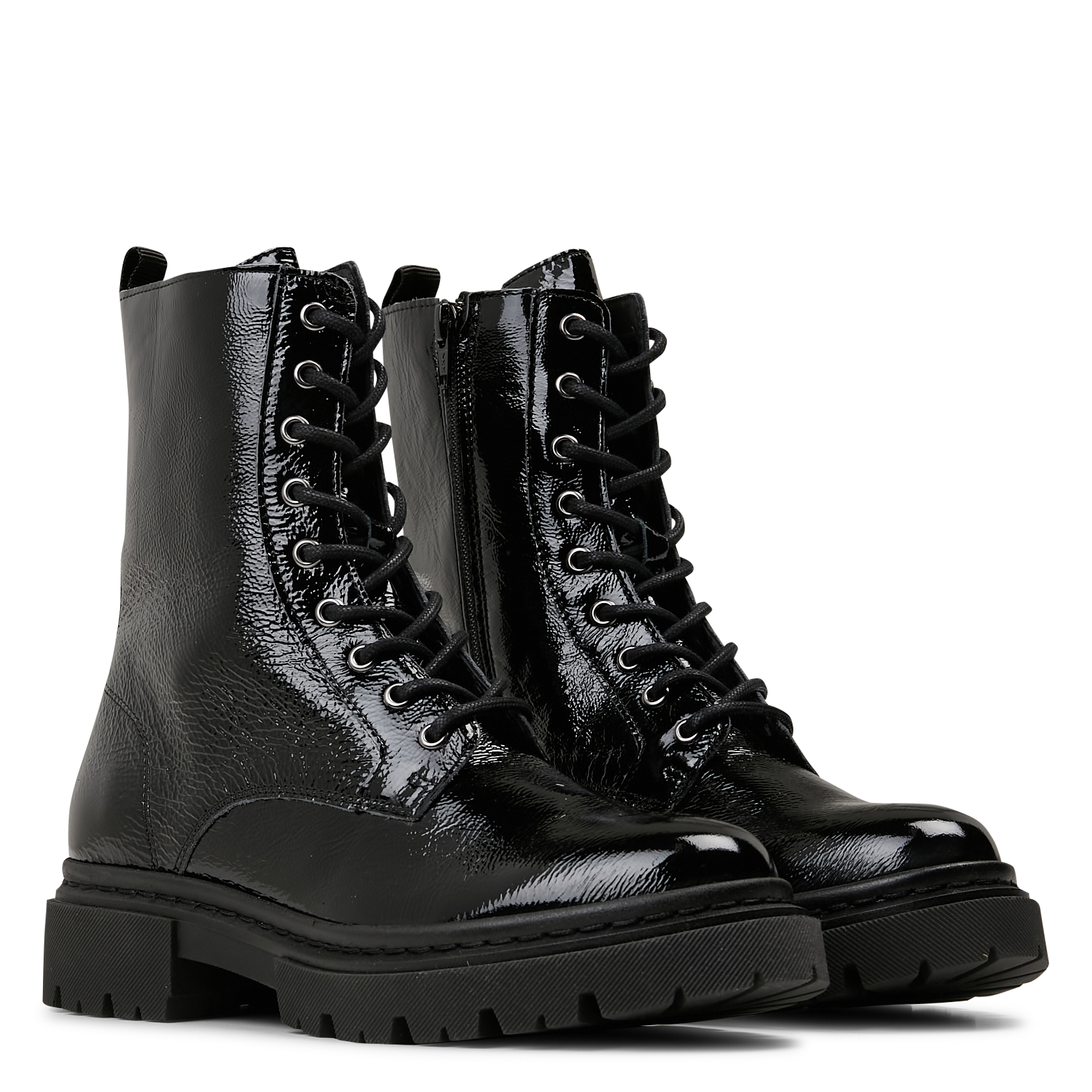 Bottines en cuir vernis ONE STEP Noir