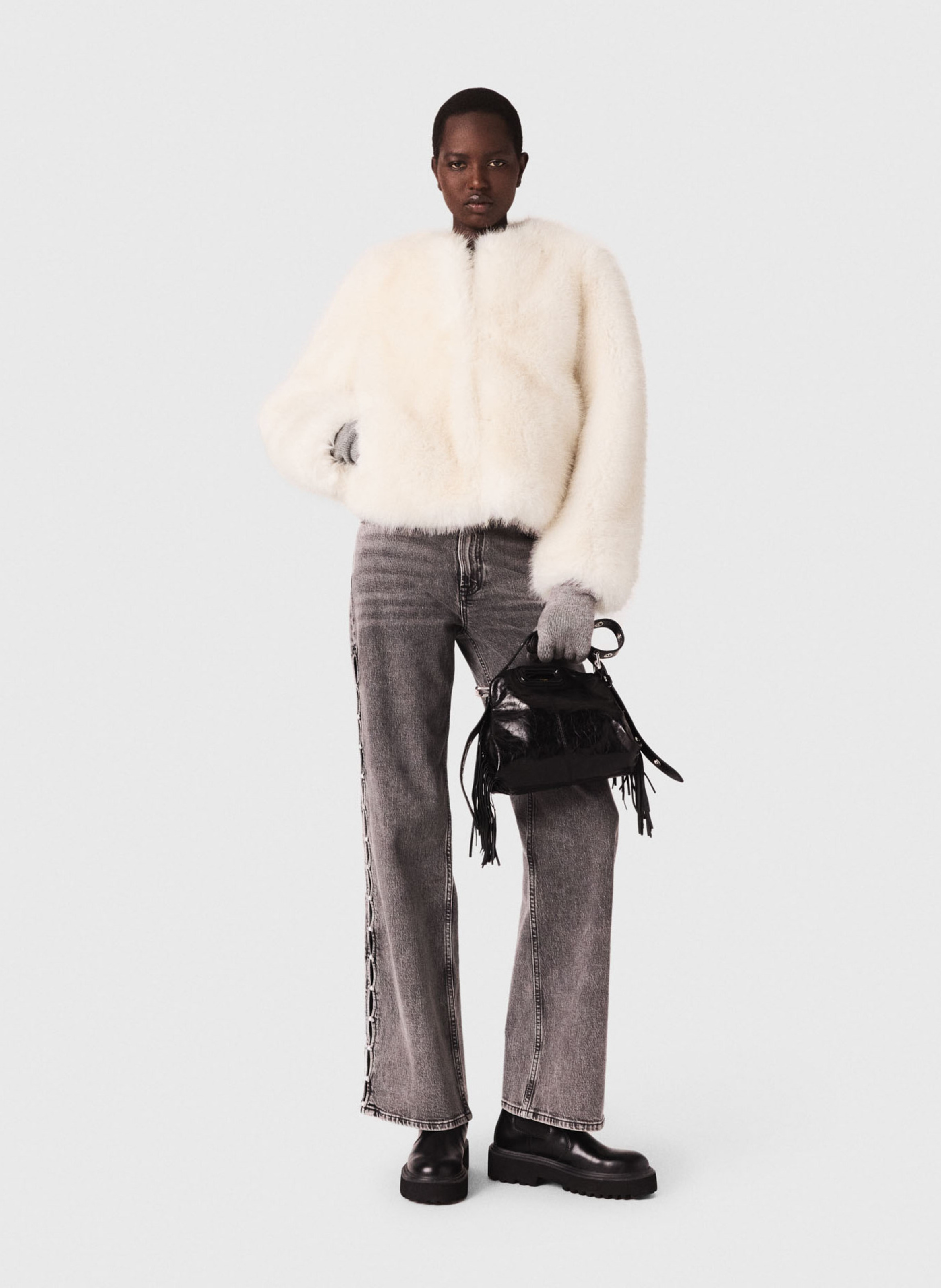 Rechte jeans MAJE Grijs