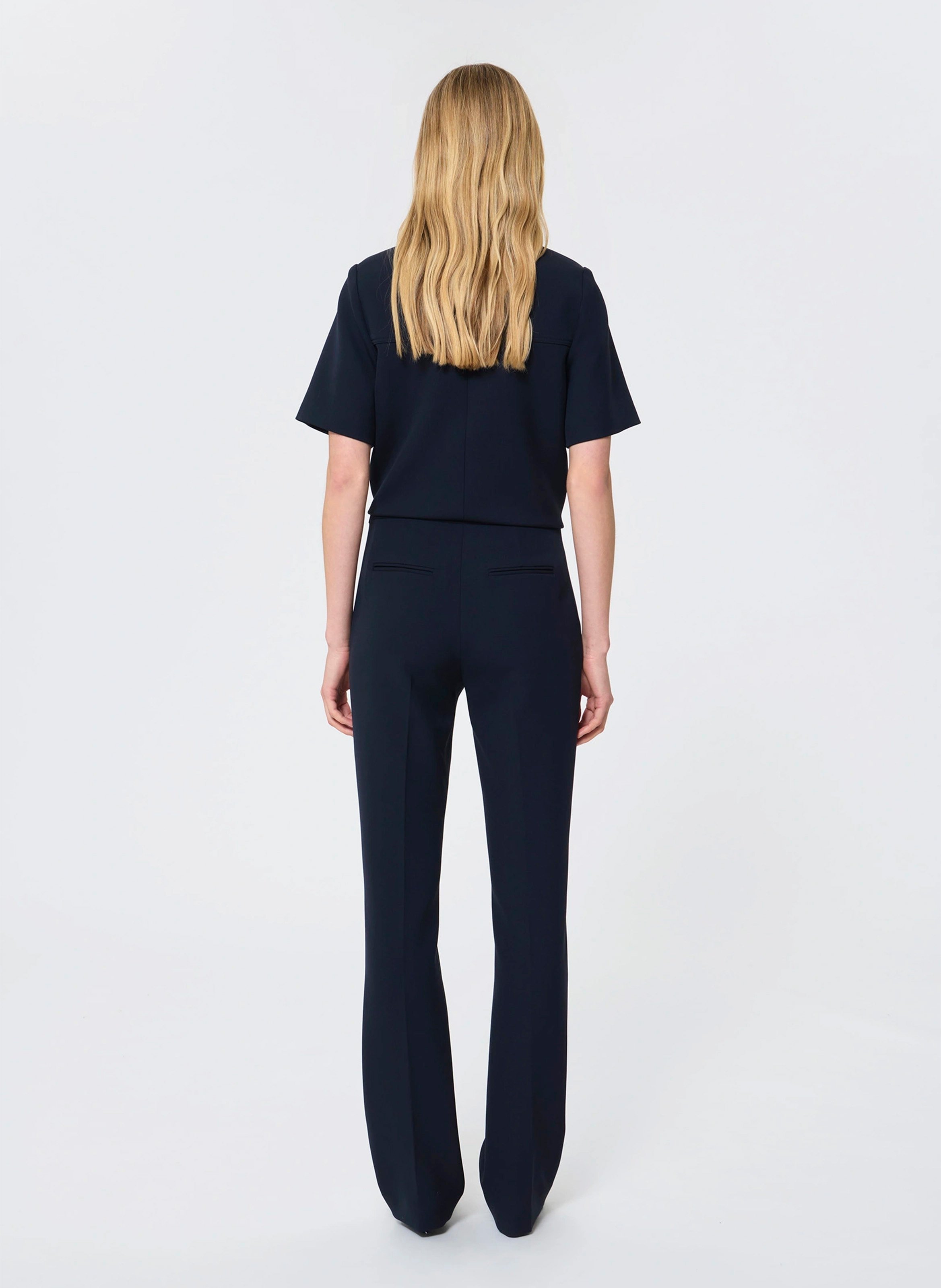 Pantalon taille haute uni TARA JARMON Bleu