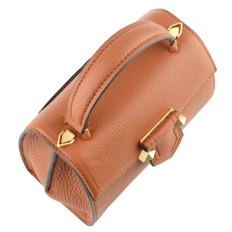 Handbag - grained calf leather POURCHET Brown
