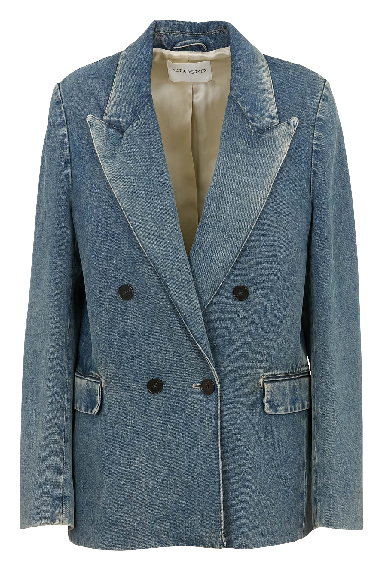 Veste tailleur droite en coton mélangé CLOSED Bleu