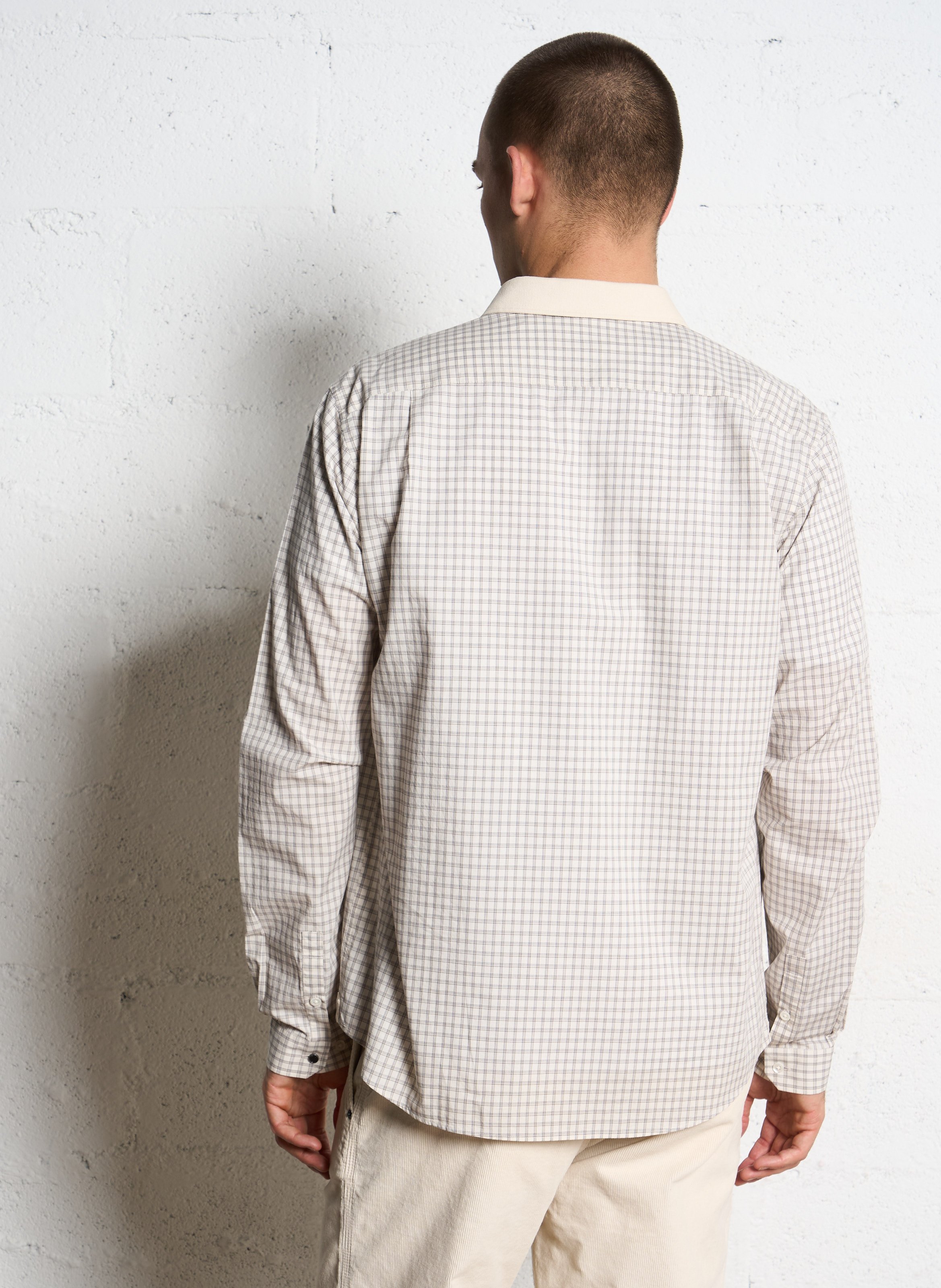 Chemise col classique à carreaux IKKS Blanc