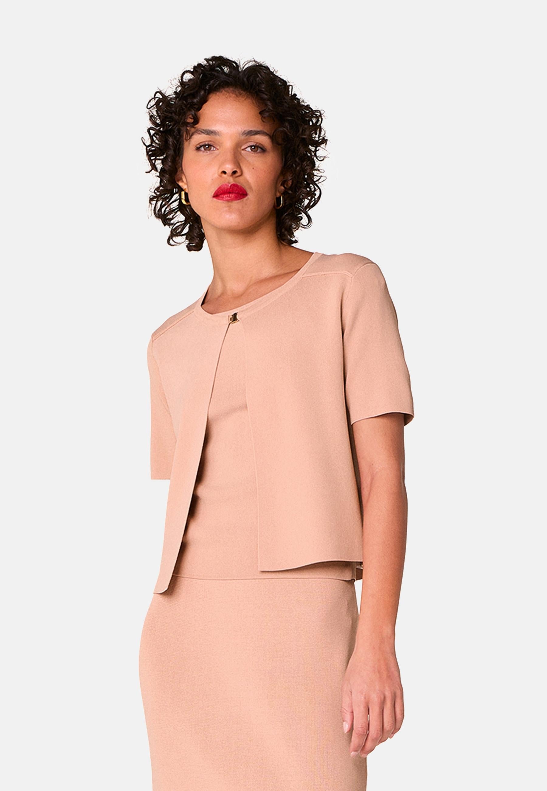 Short-sleeved cropped cardigan RODIER Pink