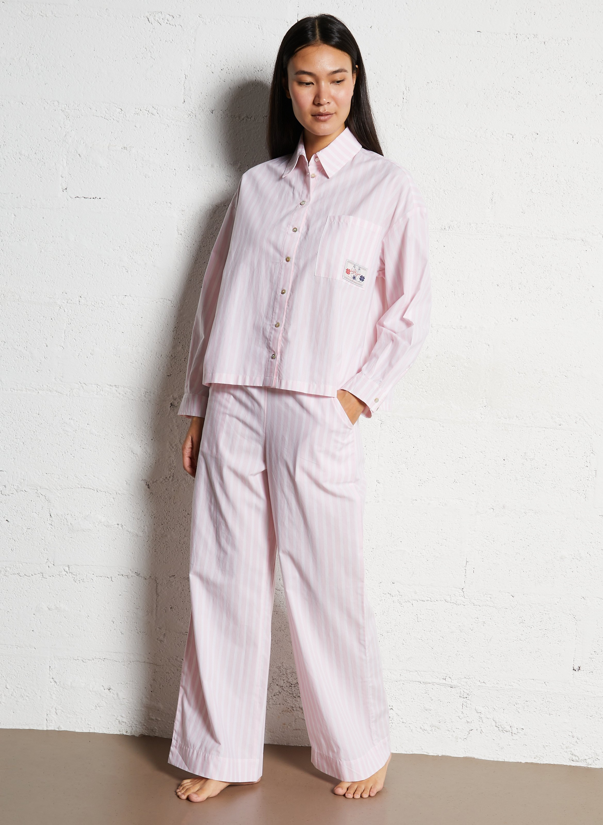 Chemise col classique en coton LA NOUVELLE Rose