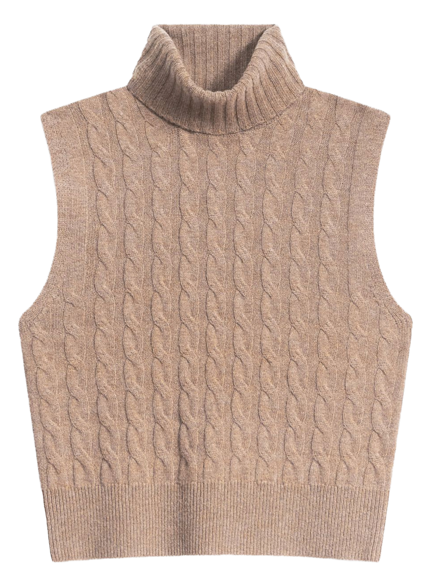 Pull droit col roulé en laine et cachemire VANESSA BRUNO Marron