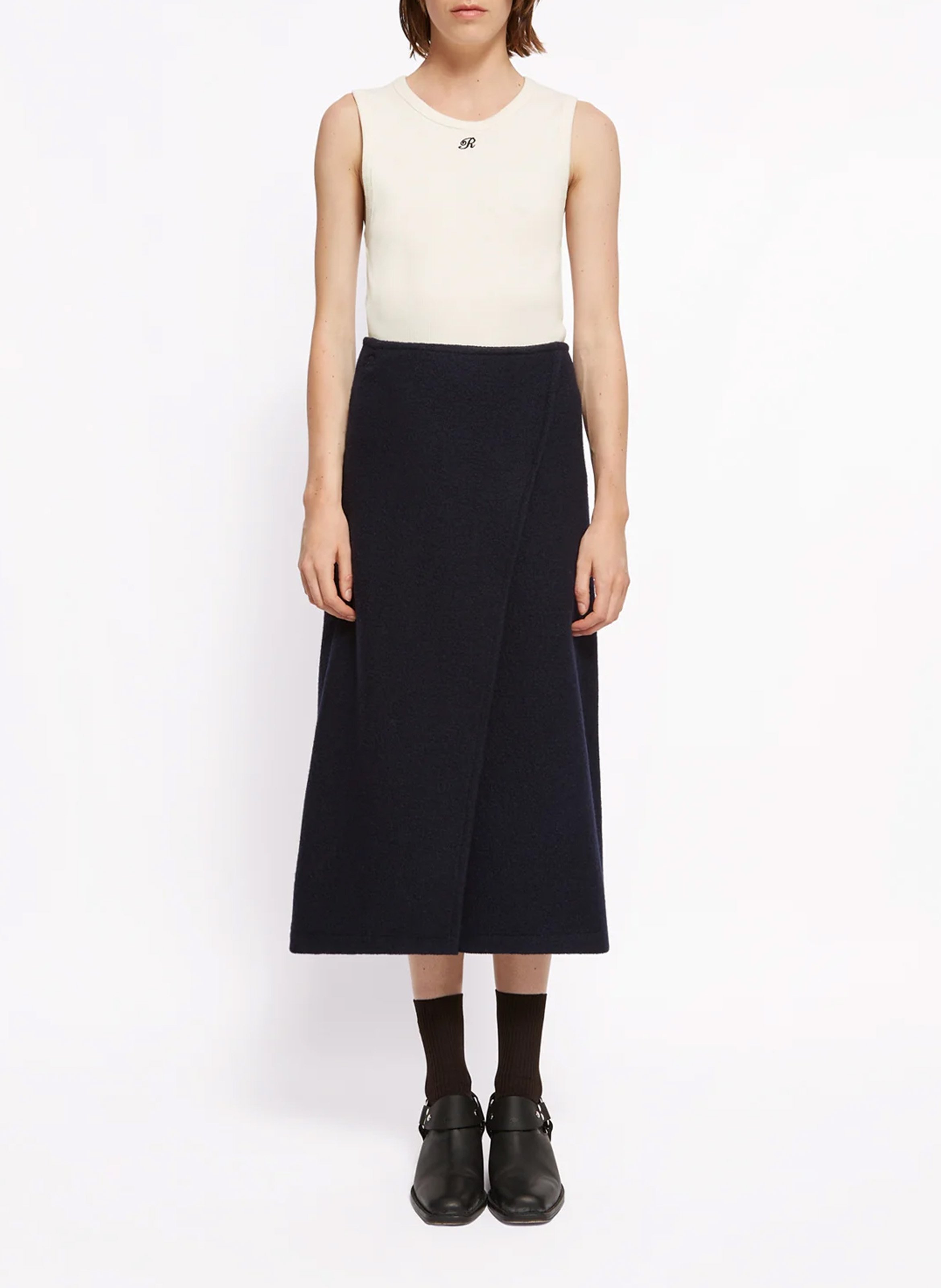 Débardeur côtelé en coton stretch  ROSEANNA Blanc