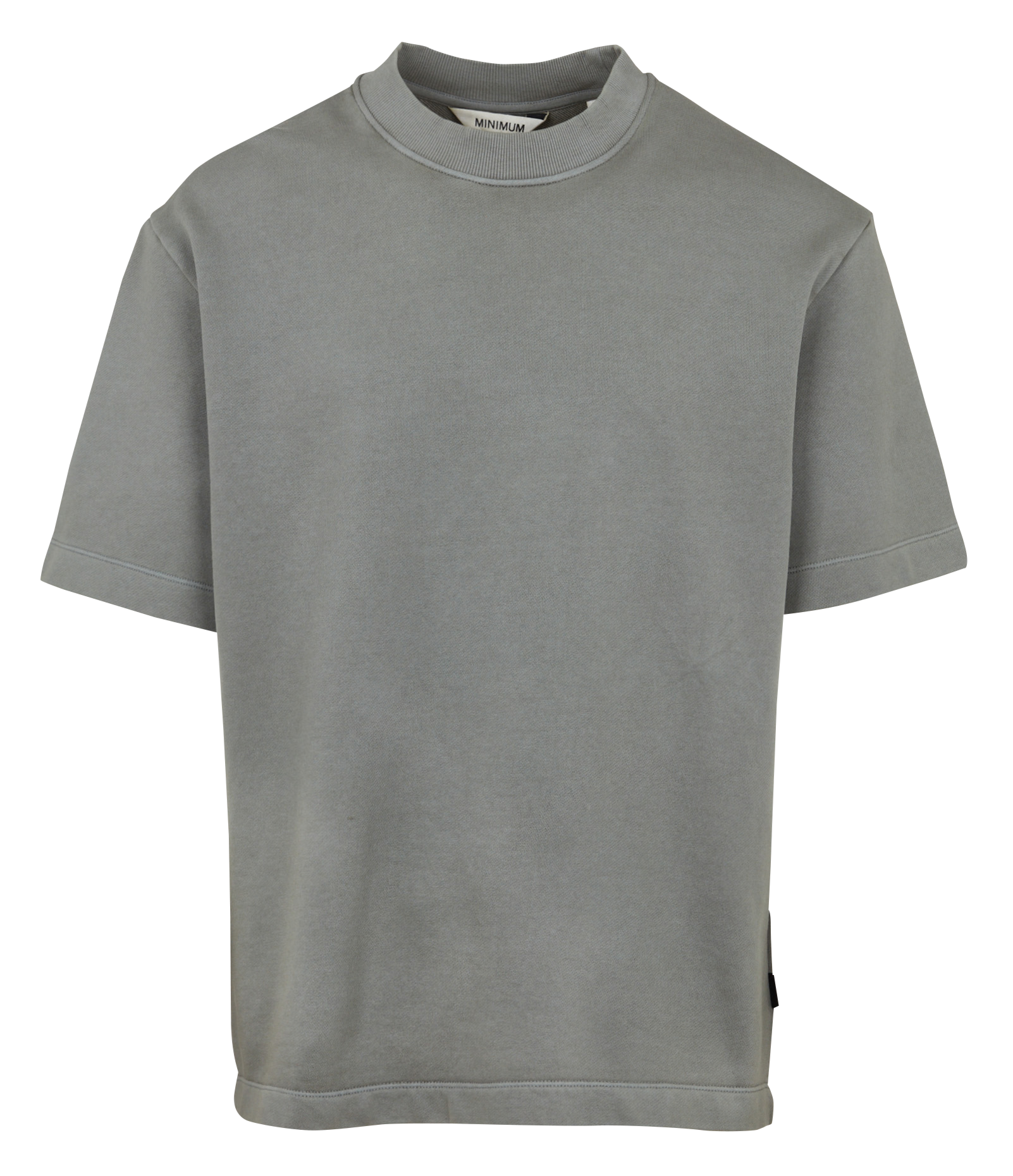 Solid straight cotton t-shirt MINIMUM Green