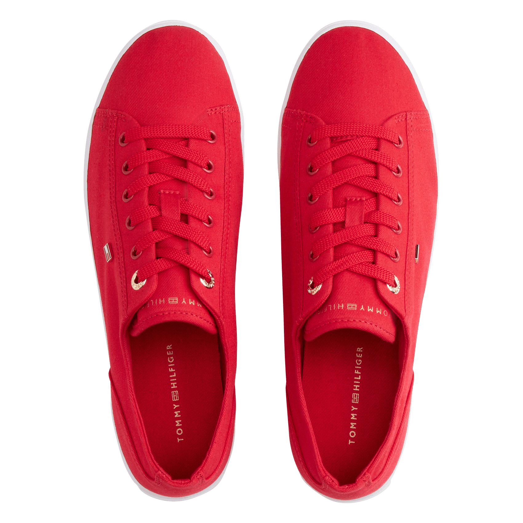 Plain low-top lace-up sneakers TOMMY HILFIGER Red