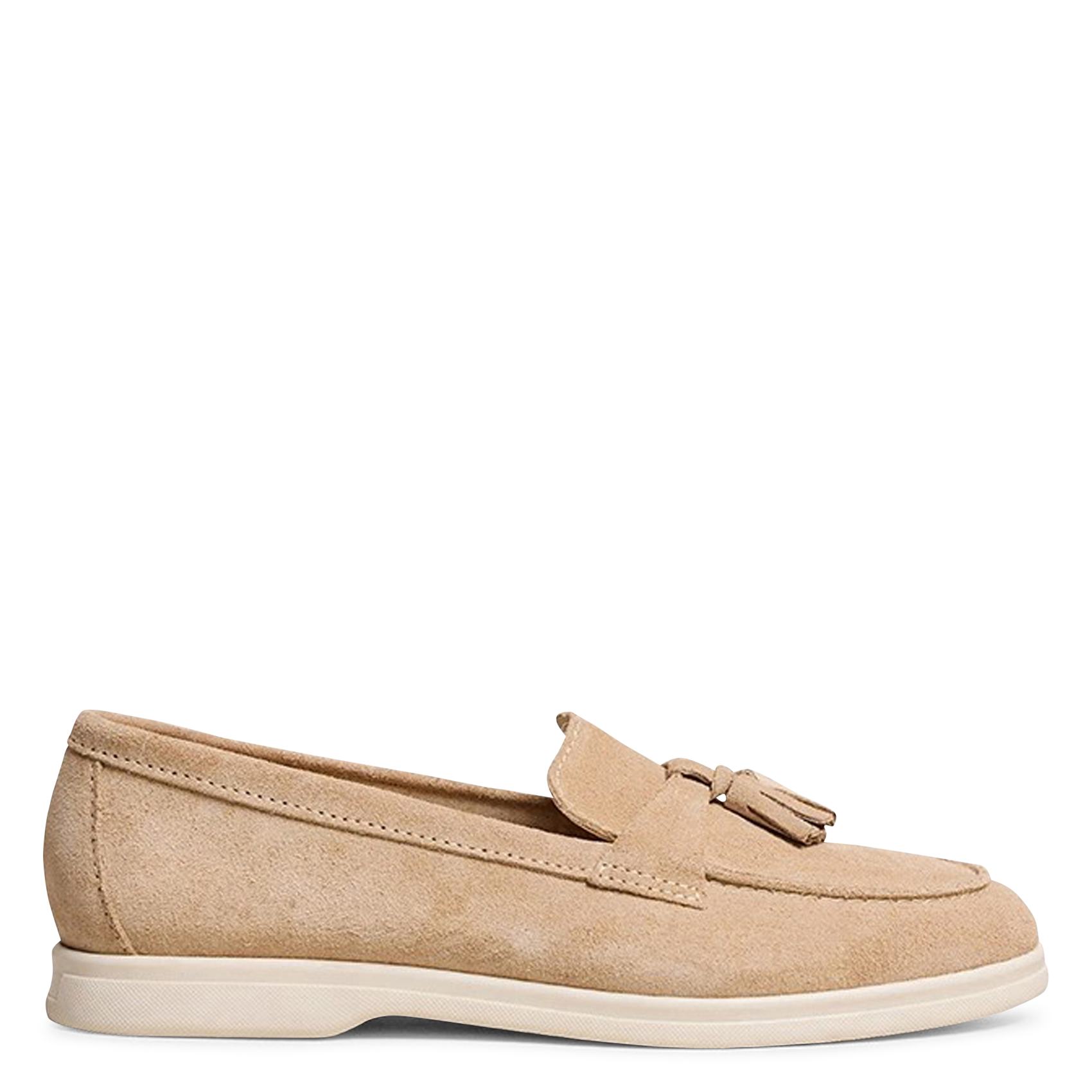 Moccasins with suede leather pompoms JONAK Beige