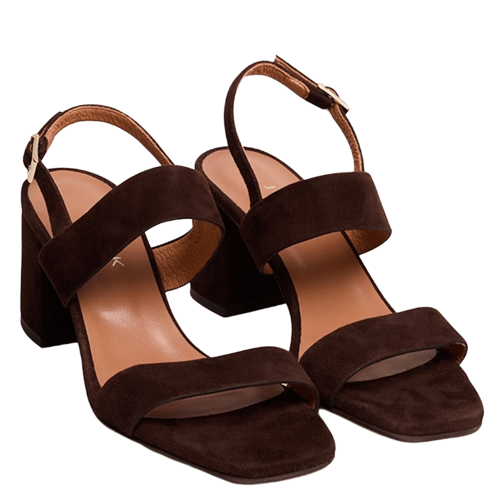 Sandales à talon haut en cuir velours JONAK Brown