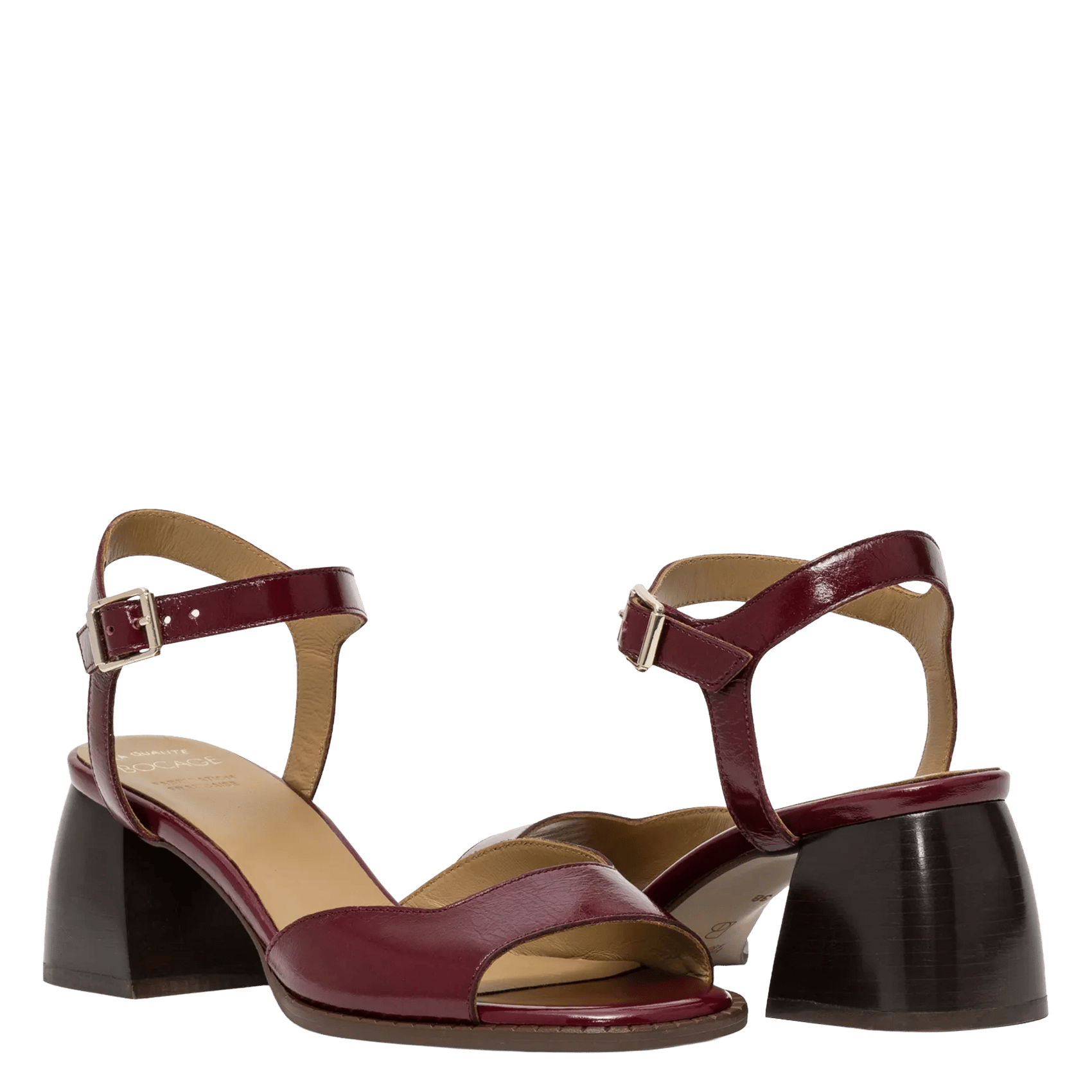 Sandales à talon en cuir vernis BOCAGE Violet