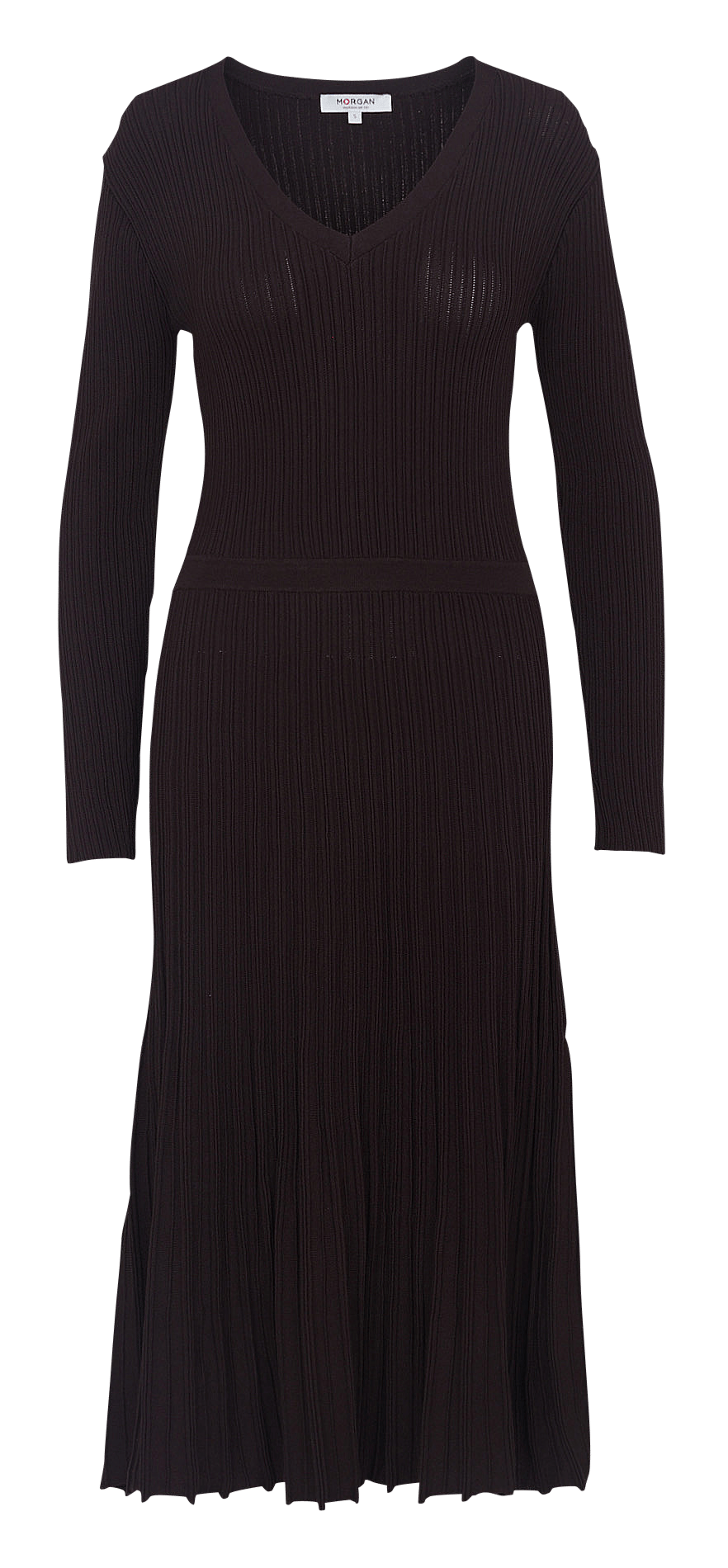 Figurbetontes Maxikleid mit V-Ausschnitt MORGAN Braun