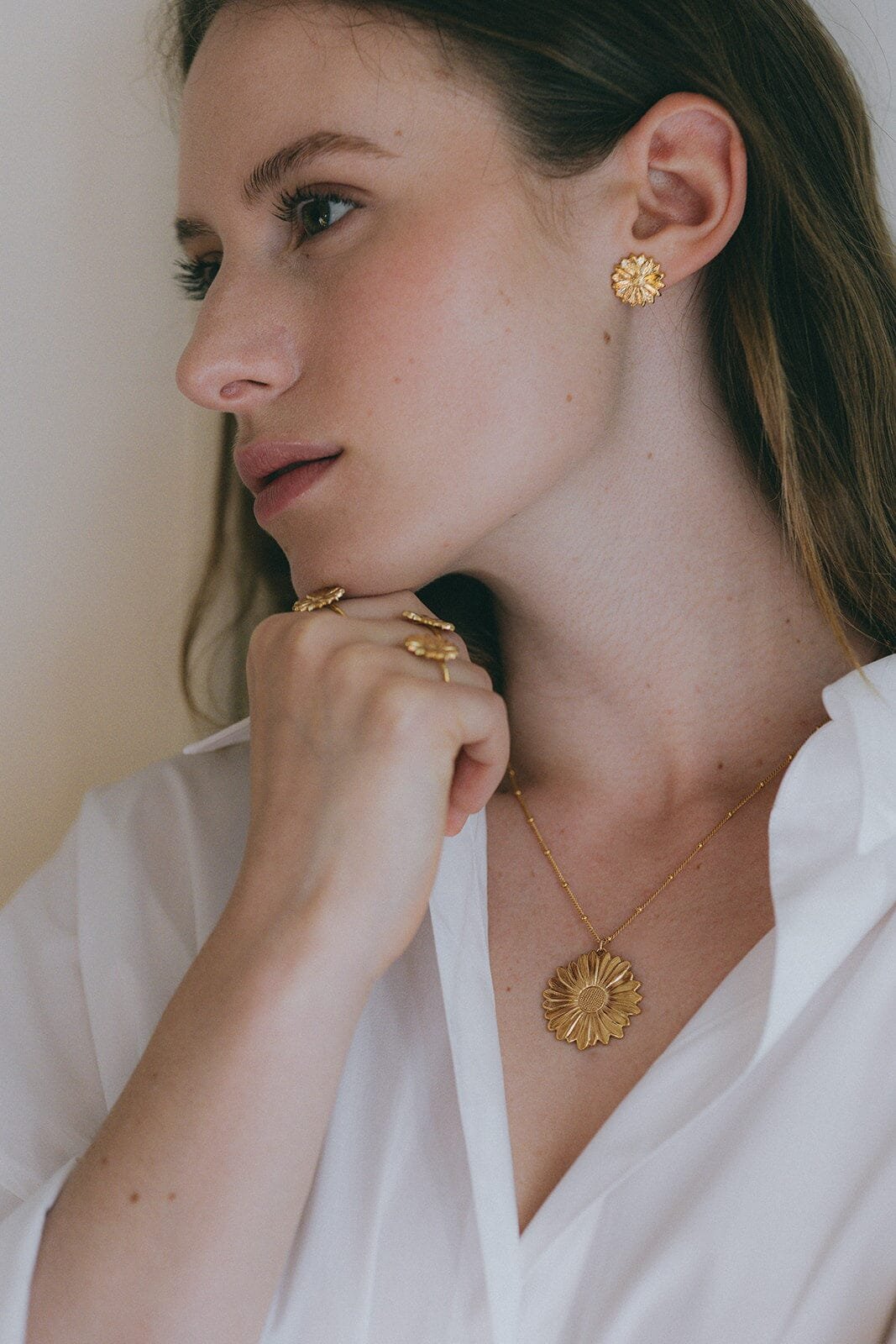 THÉIA - silver-plated flower stud earrings MONSIEUR SIMONE Silver