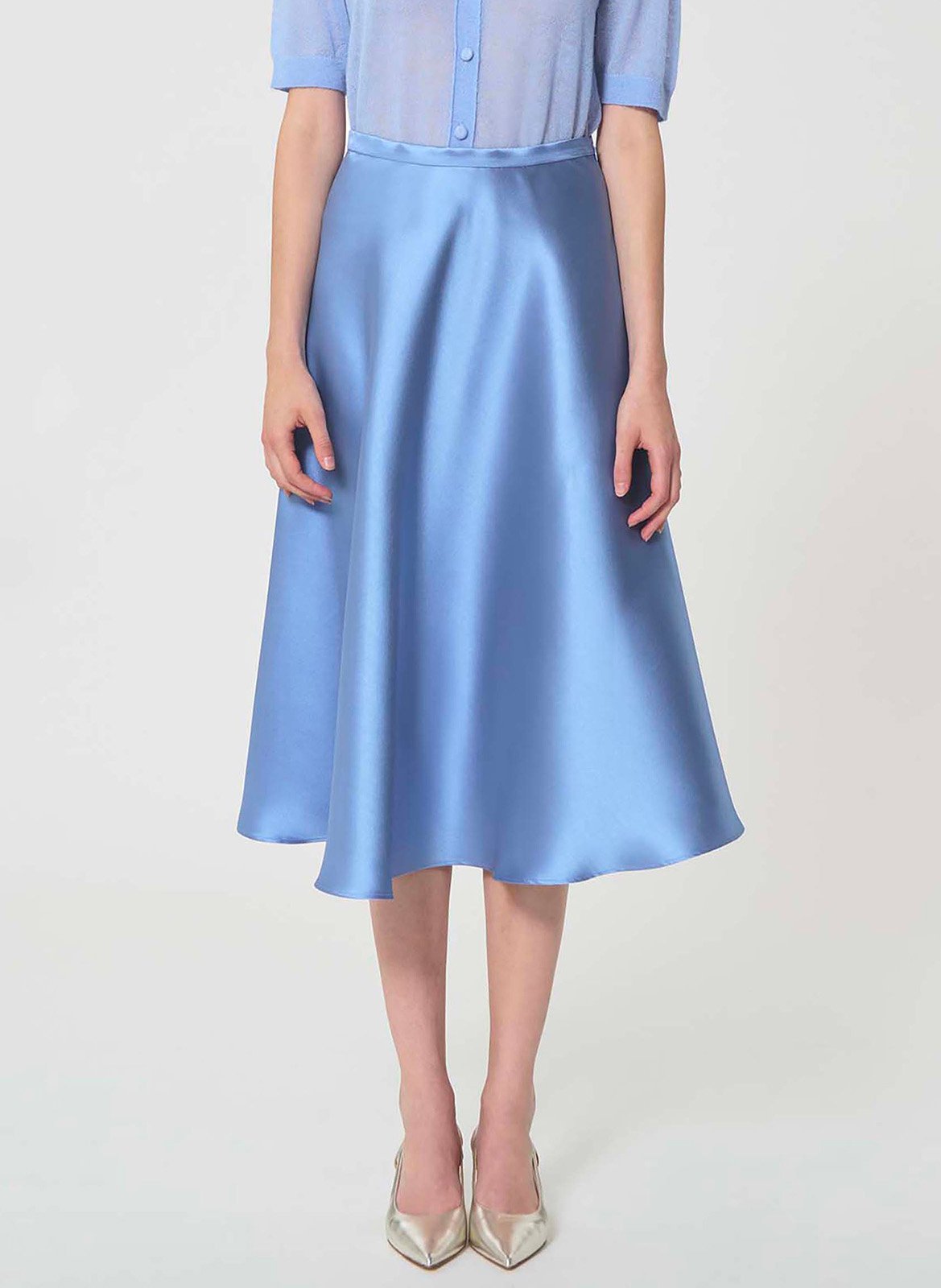 Halflange rok van soepelvallende satijn TARA JARMON