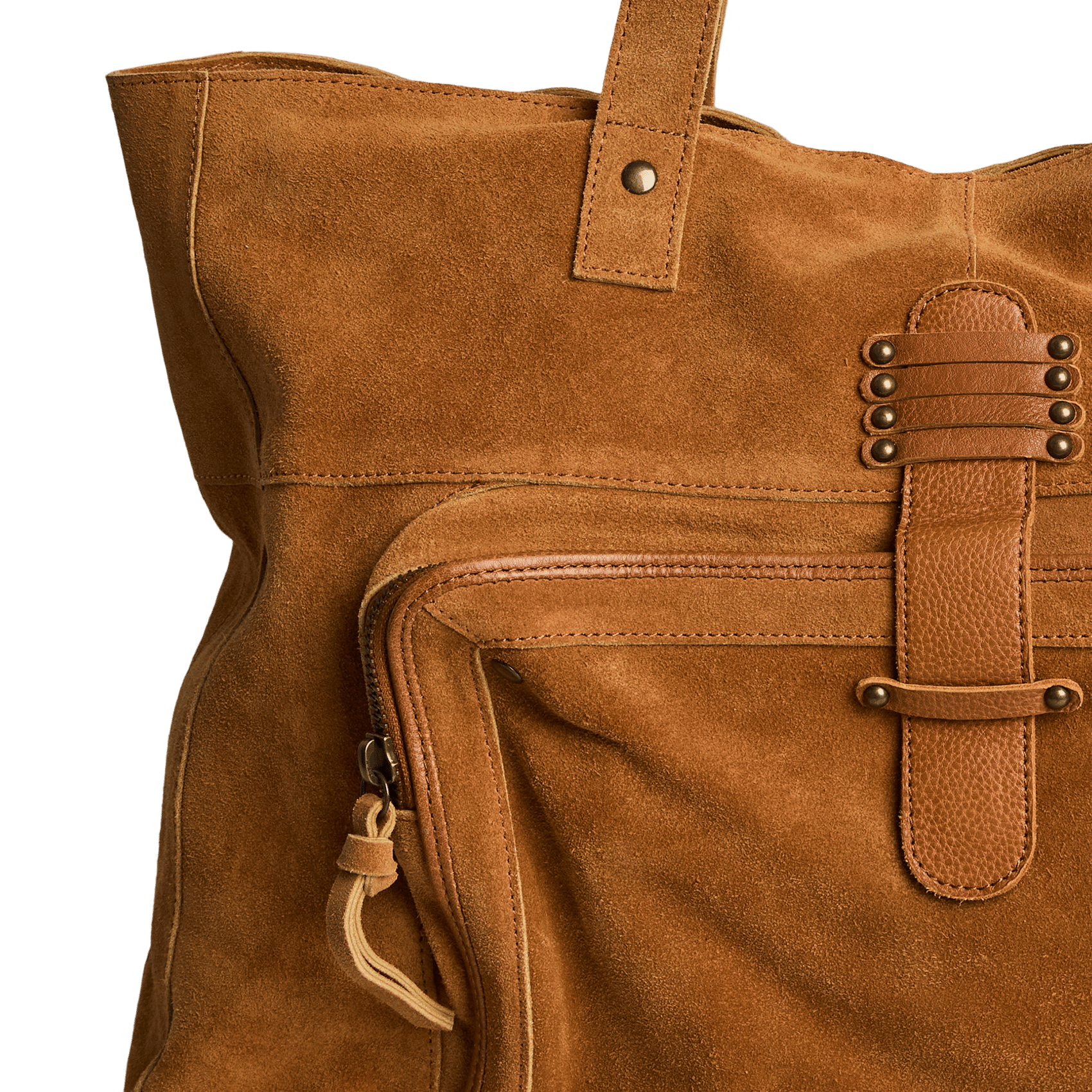 Nubuck handbag PIECES Brown