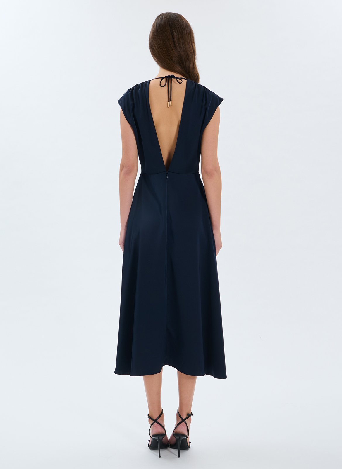 Halflange jurk met kraag ZAPA Blauw