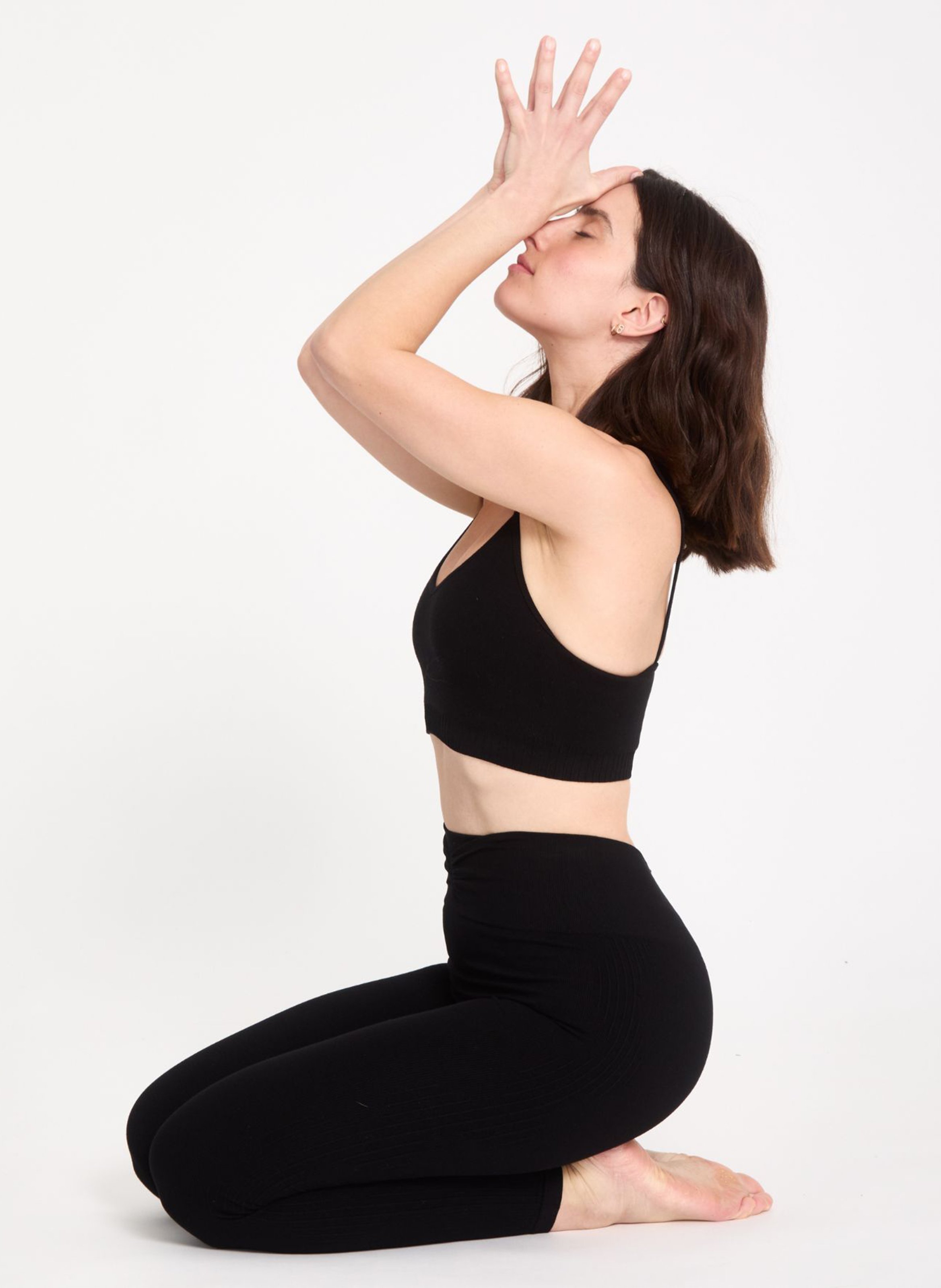 Sportleggings mit hohem Bund YOGA SEARCHER Schwarz
