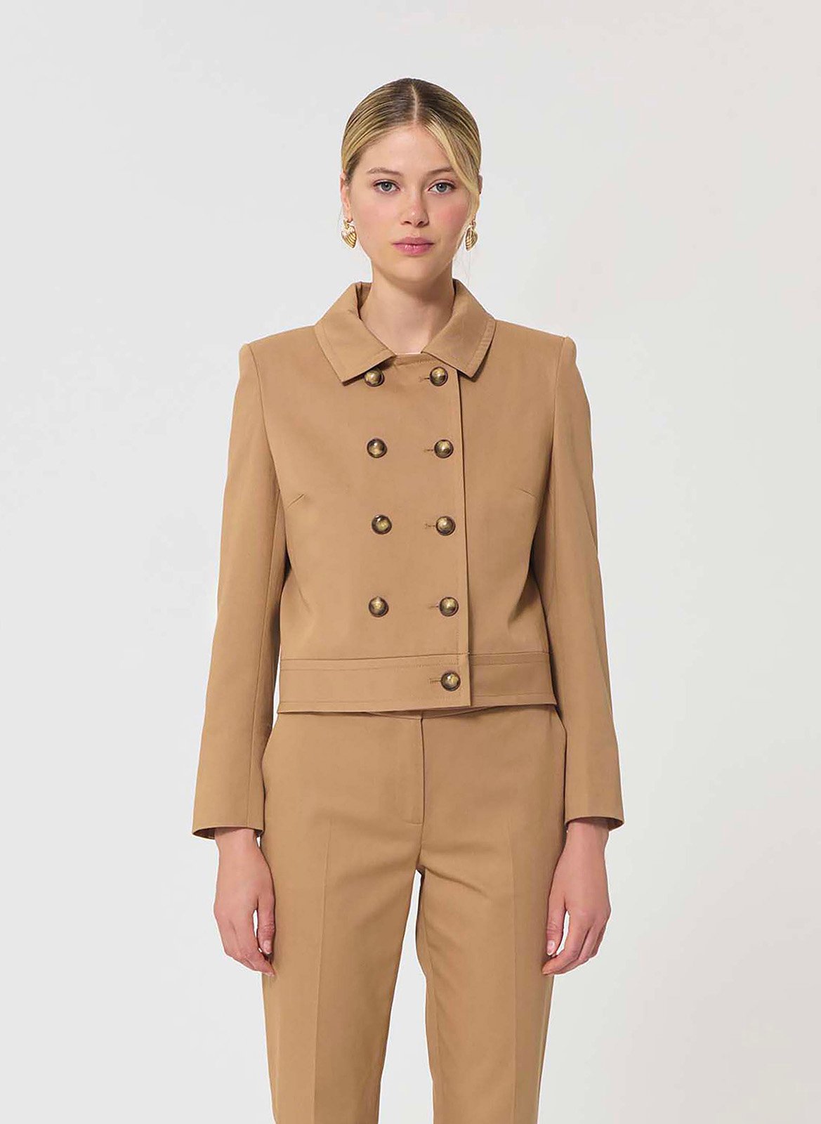 Veste ajustée en coton TARA JARMON Marron