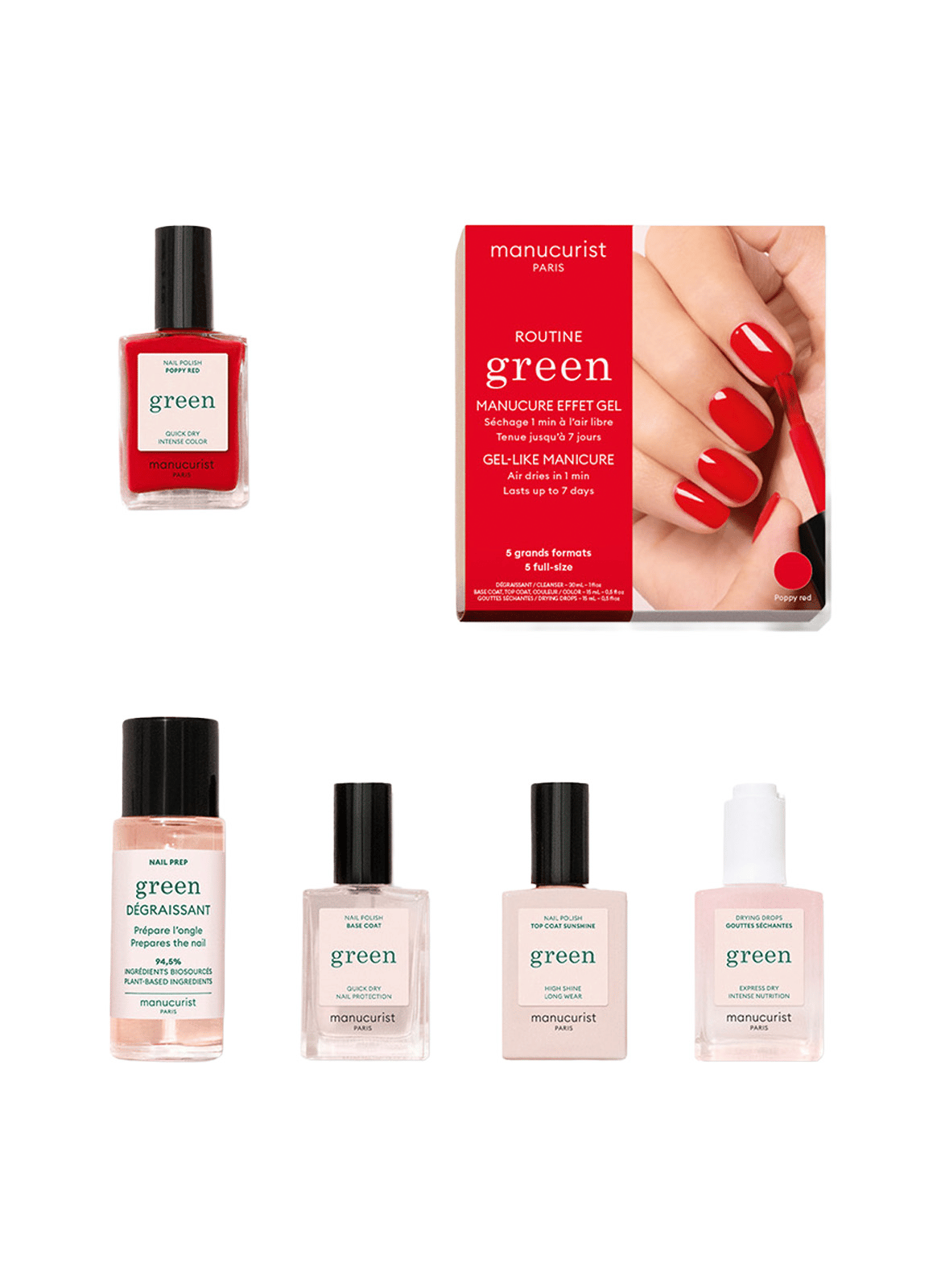 Kit system Green MANUCURIST Poppy red