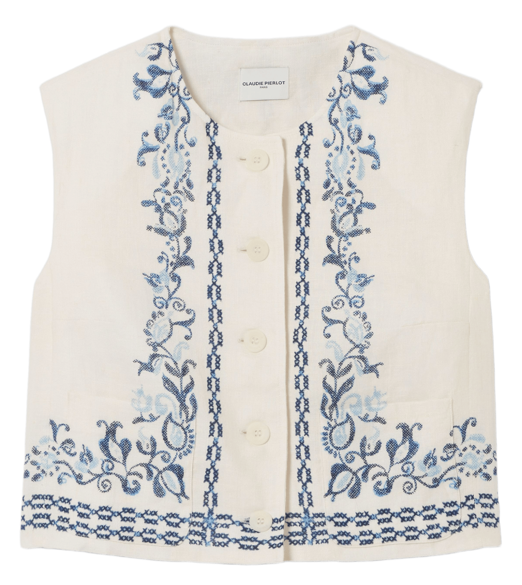 Korte mouwloze bedrukte jas CLAUDIE PIERLOT Veelkleurig