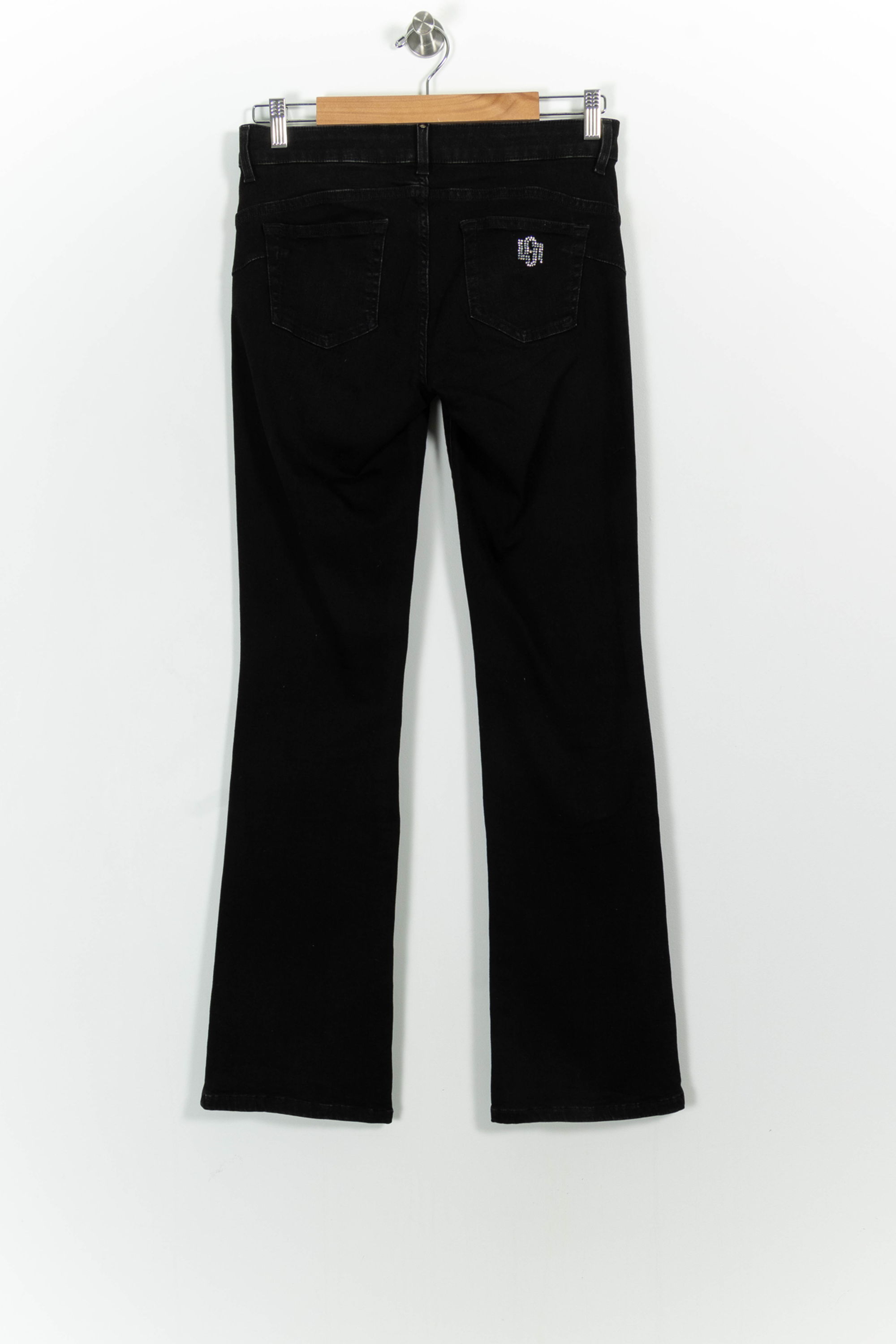 Cropped slim jeans with studs LIU JO - SECONDE MAIN Black