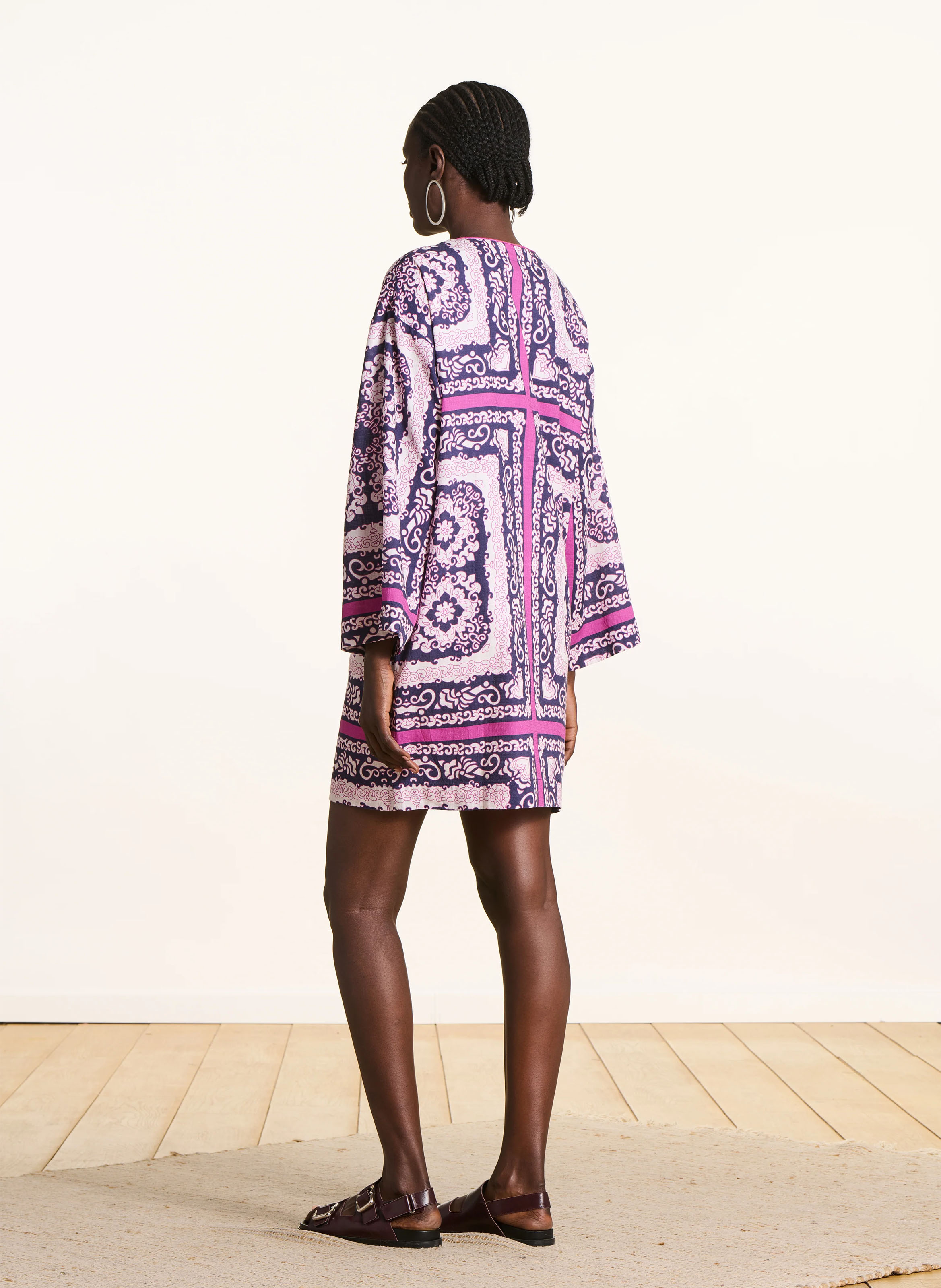 Robe courte col en coton bio LA FEE MARABOUTEE Multicolore