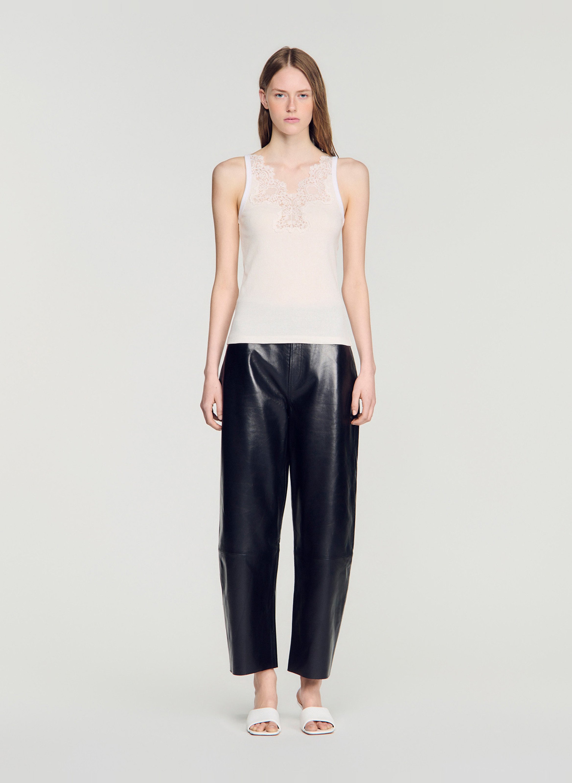 Top sans manches  SANDRO Beige