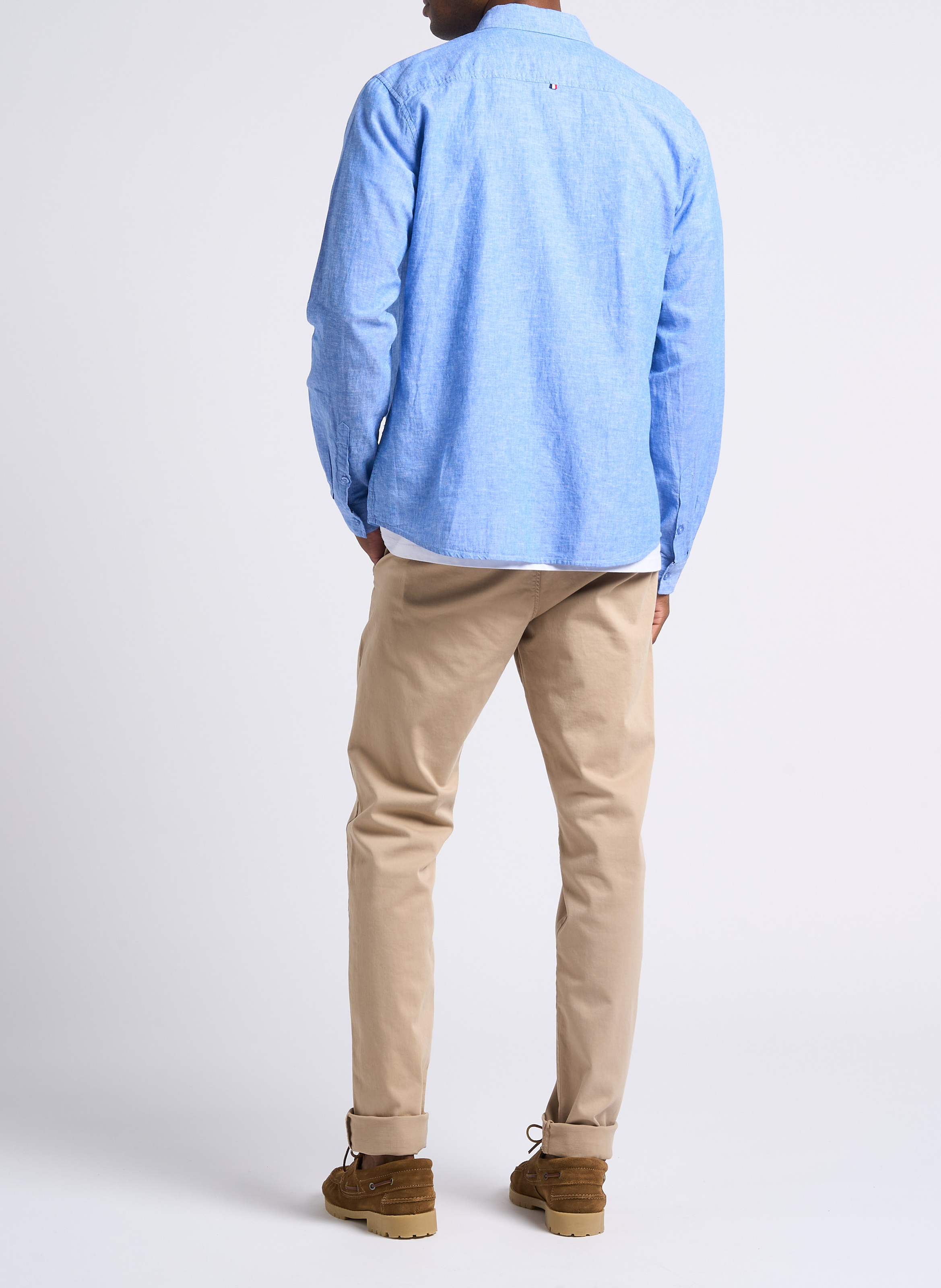 Regular-Fit-Hemd aus Leinen und Baumwolle LE TEMPS DES CERISES Blau