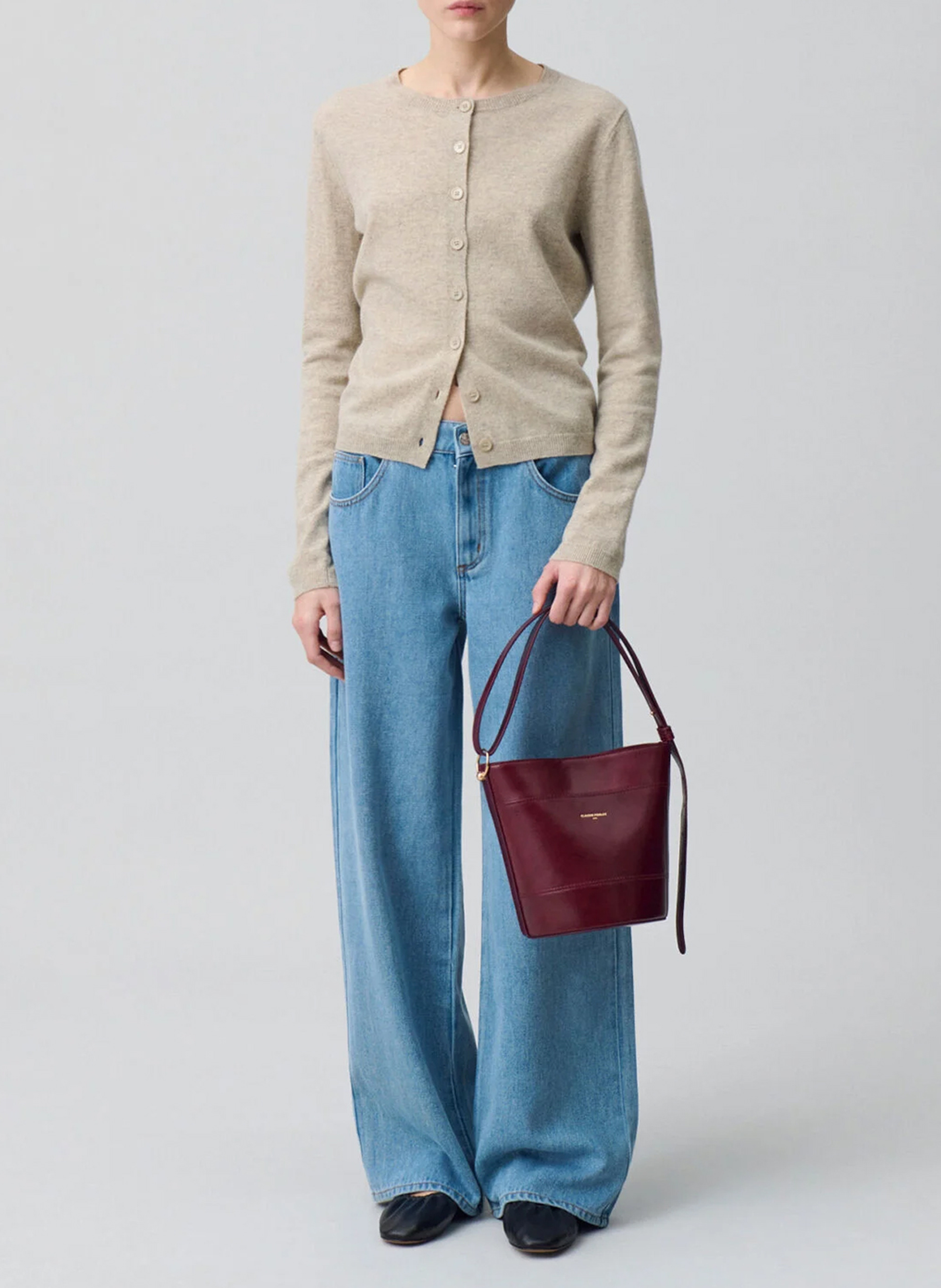 Sac seau en cuir  CLAUDIE PIERLOT Rouge