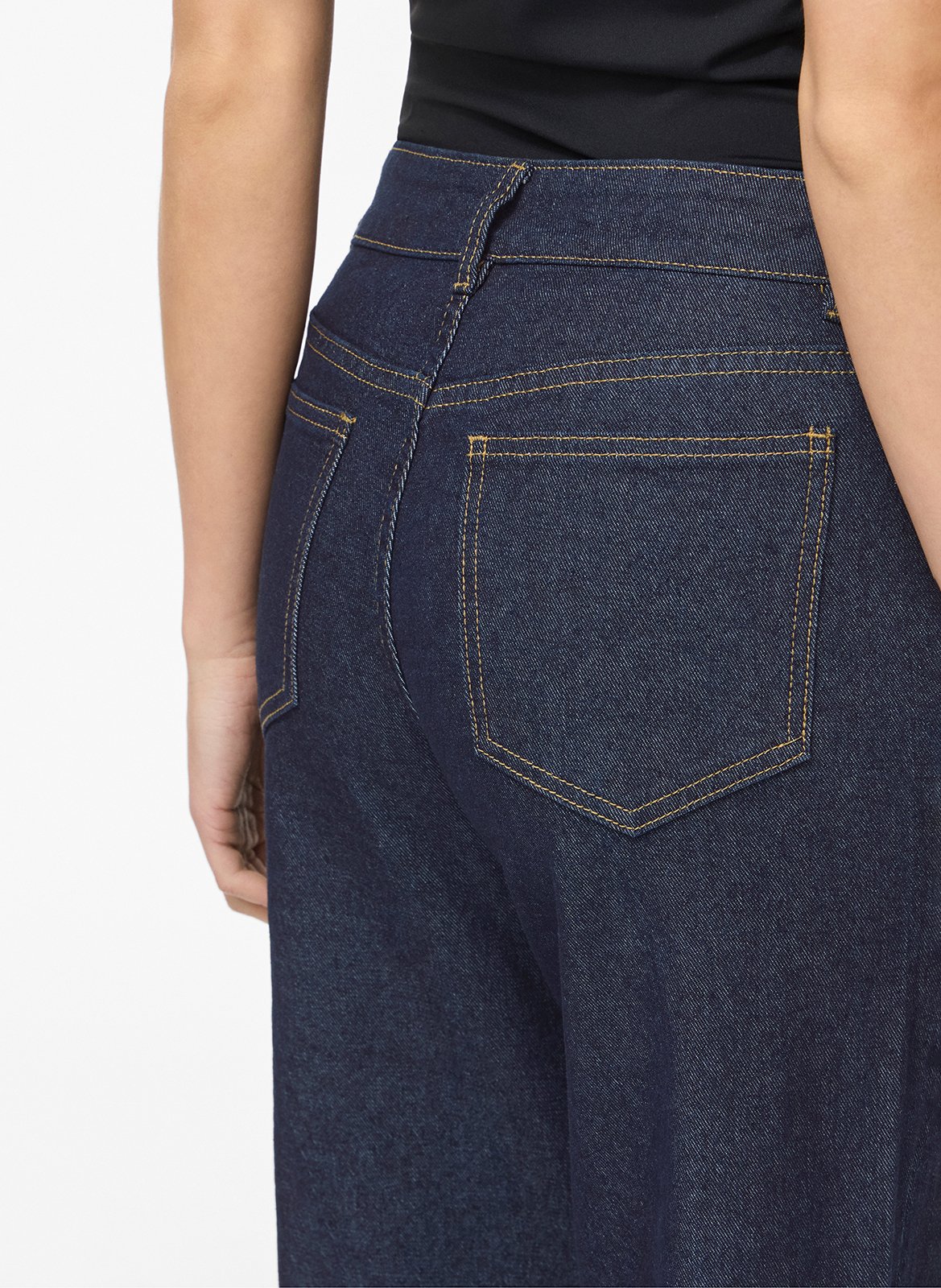 Wide-leg cotton-blend jeans VILA Blue