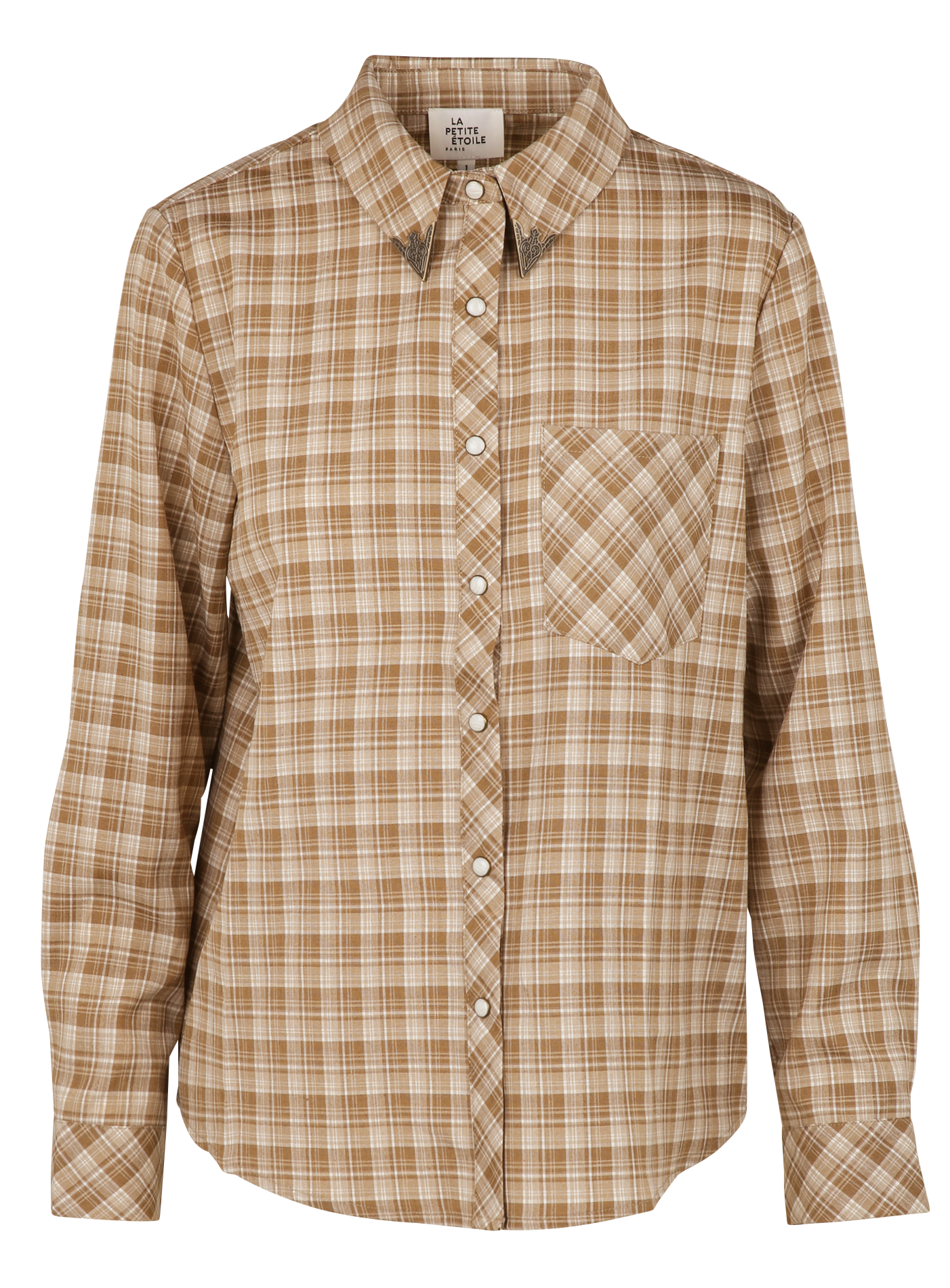 Straight printed shirt with classic collar LA PETITE ETOILE Beige